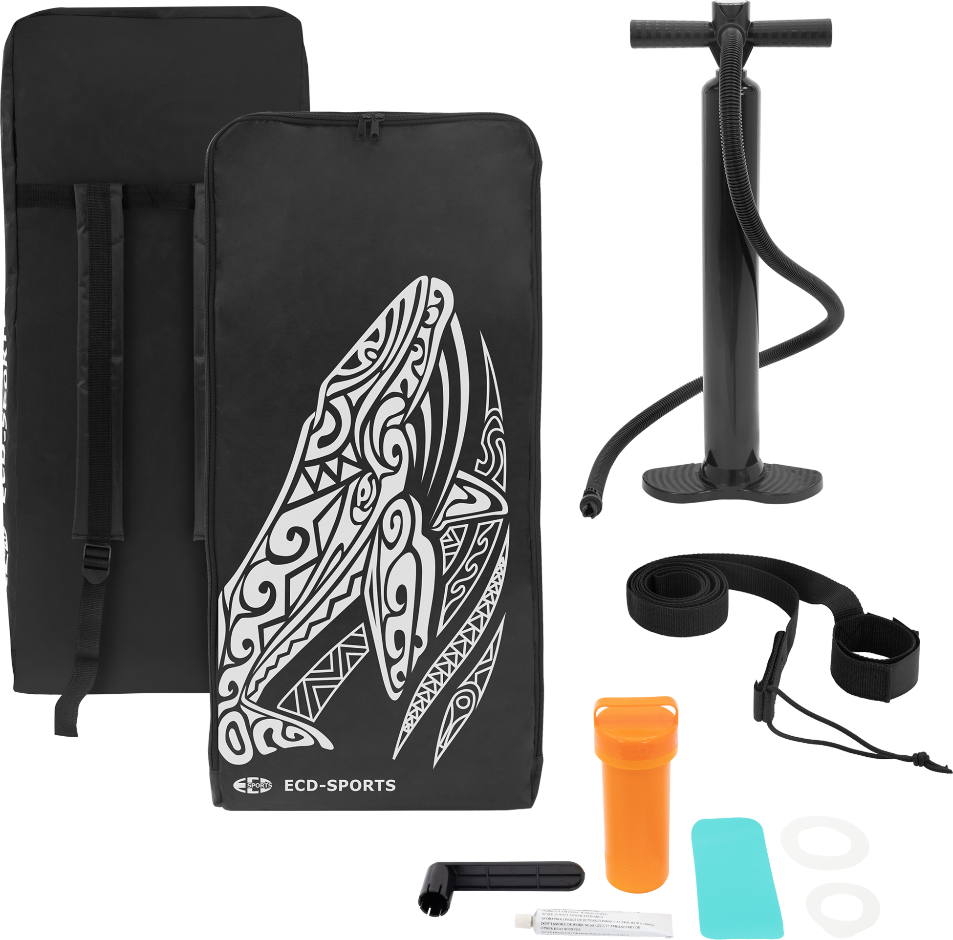 ECD GERMANY, Ecd Germany Inflatable Stand Up Paddle Board Makani 320 X 80 X 15 Cm Turquoise  Pvc Sup Board Set Up