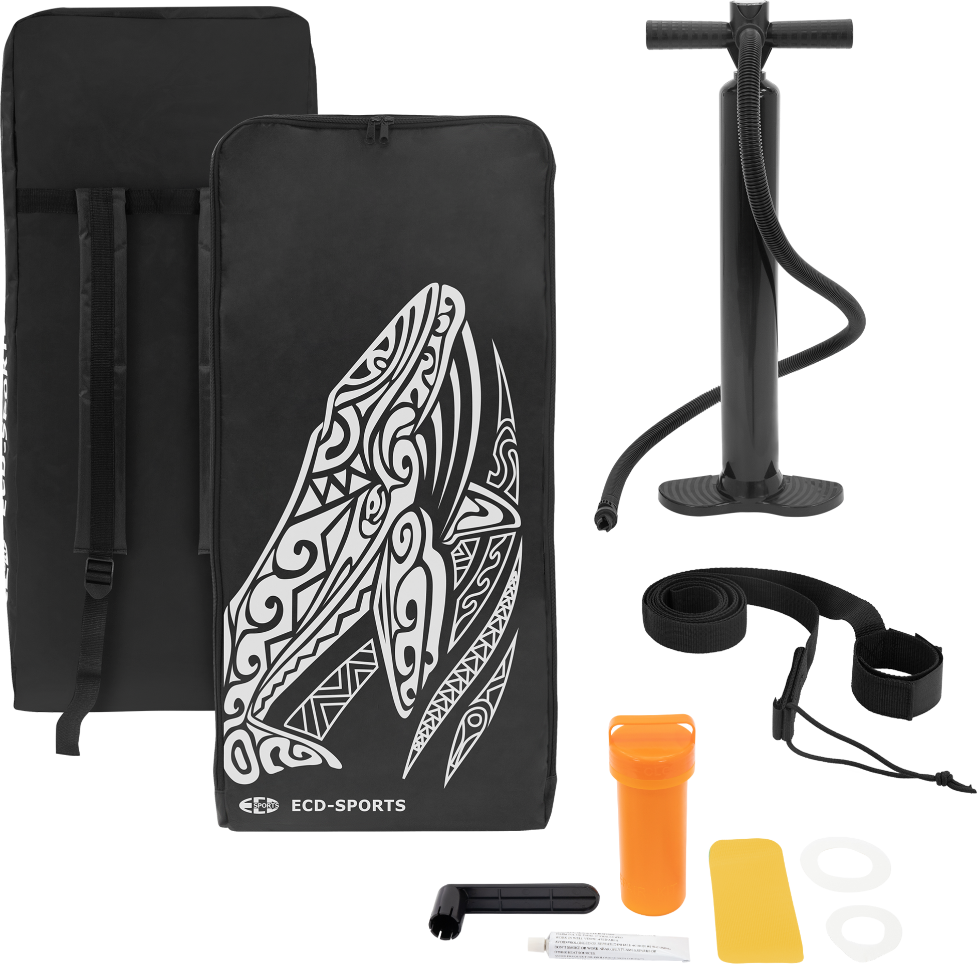 ECD GERMANY, Ecd Germany Inflatable Stand Up Paddle Board Makani 320 X 80 X 15 Cm Yellow  Pvc Sup Board Set Up