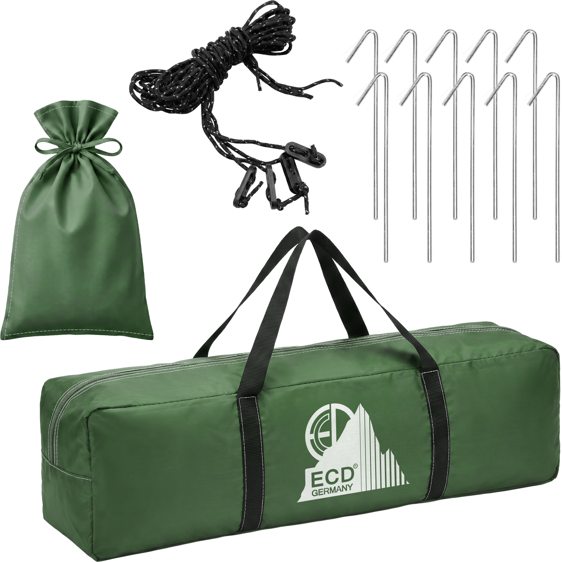 ECD GERMANY, Ecd Germany Pop Up Tent For 3 4 People Green Outdoor Beach Tent With 2 Doors Weatherproof Camping