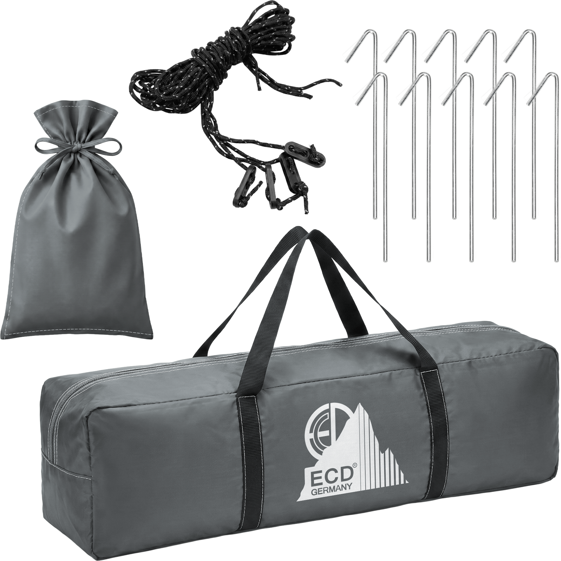 ECD GERMANY, Ecd Germany Pop Up Tent For 3 4 People Grey Outdoor Beach Tent With 2 Doors Weatherproof Camping