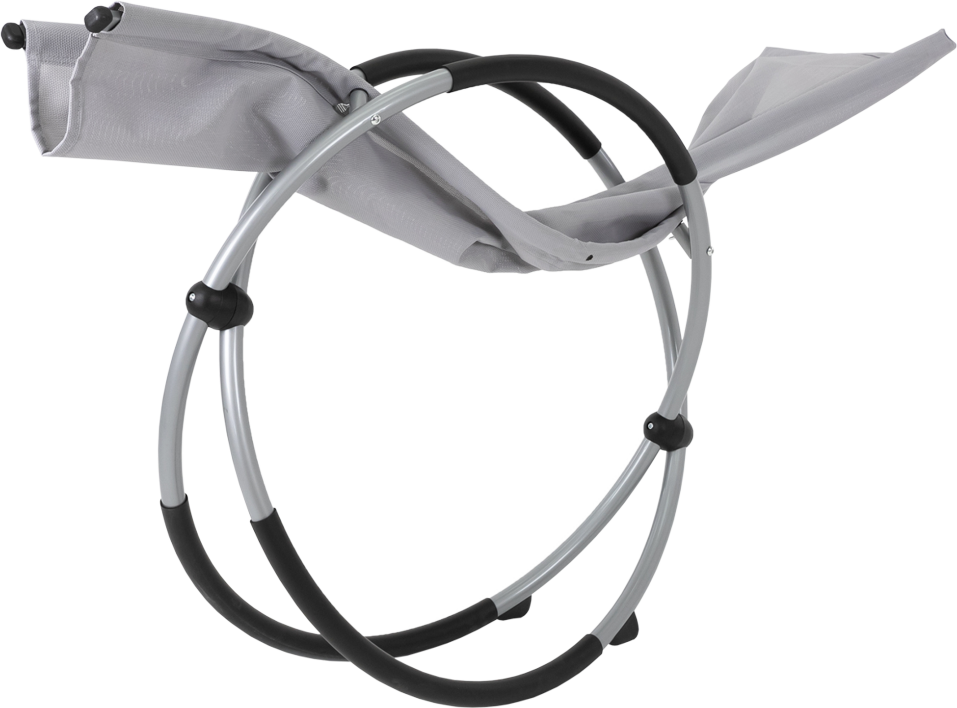 ECD GERMANY, Ecd Germany Rocking Sun Lounger Light Grey Foldable Garden Relax Chair With Headrest Steel Frame