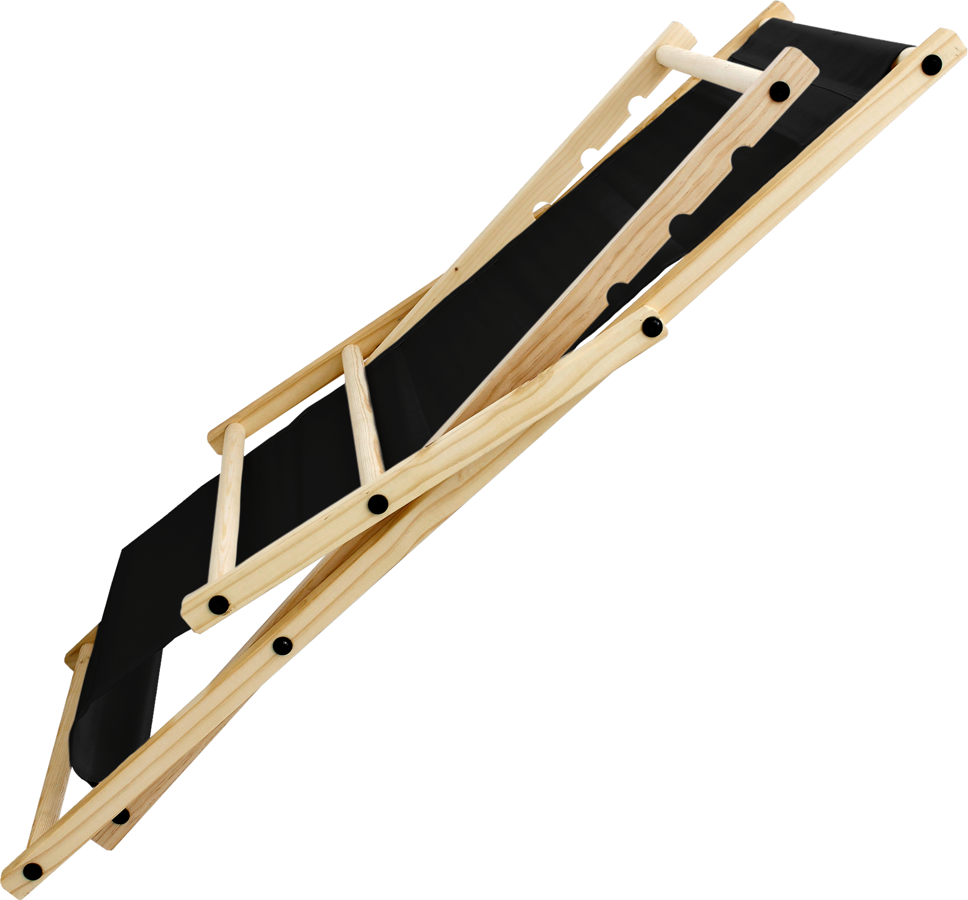 ECD GERMANY, Ecd Germany Set Of 2 Foldable Wooden Deck Chair Garden Sun Lounger Black Reclining