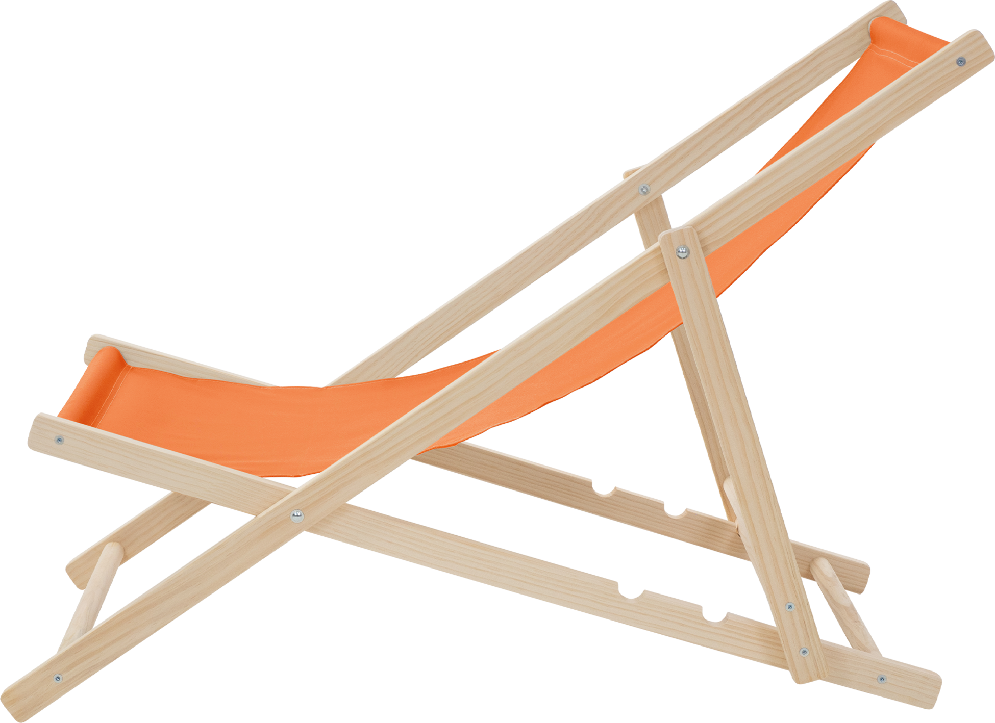 ECD GERMANY, Ecd Germany Set Of 2 Foldable Wooden Deck Chair Garden Sun Lounger Orange Reclining Beach Chair