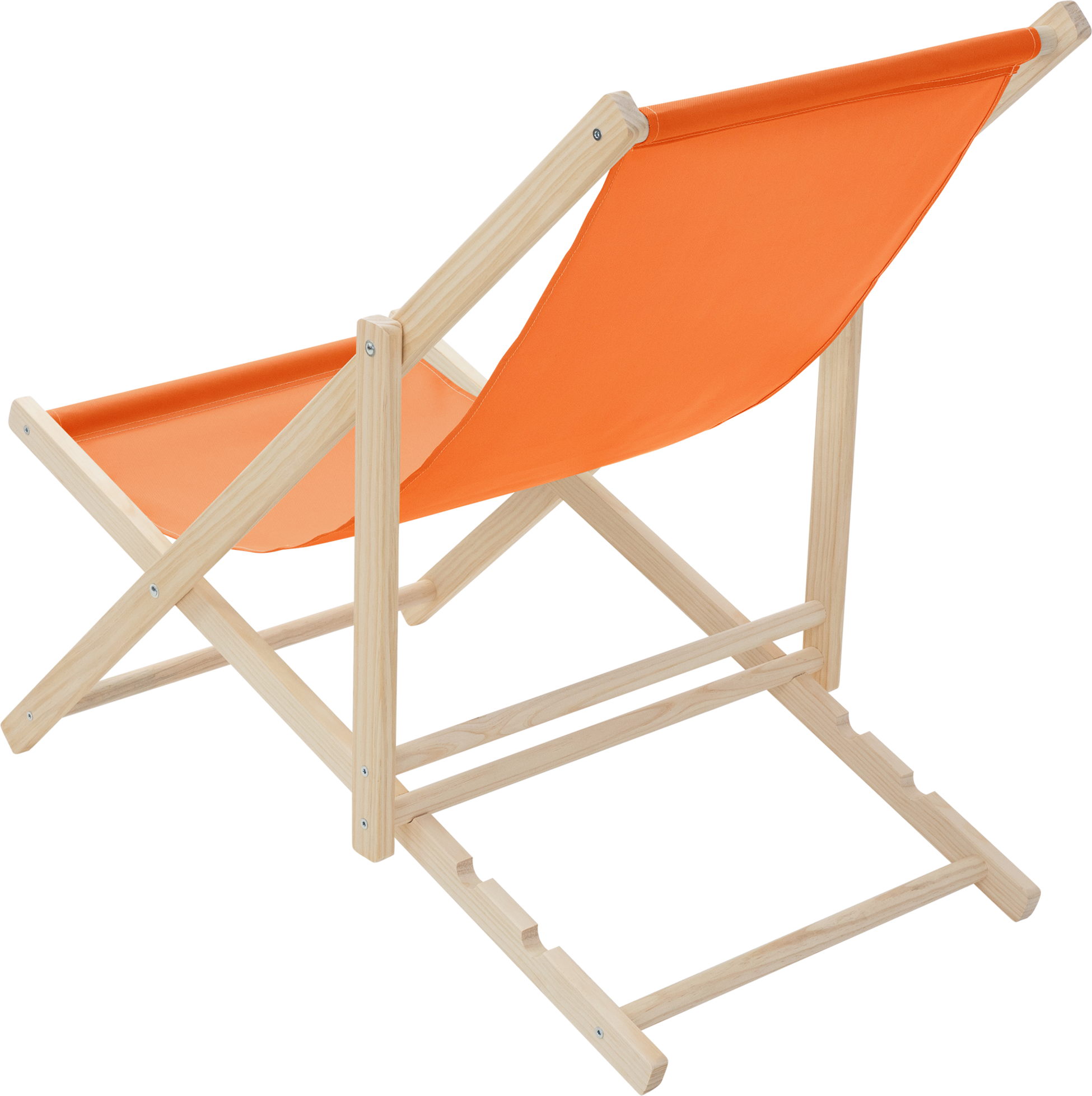 ECD GERMANY, Ecd Germany Set Of 2 Foldable Wooden Deck Chair Garden Sun Lounger Orange Reclining Beach Chair