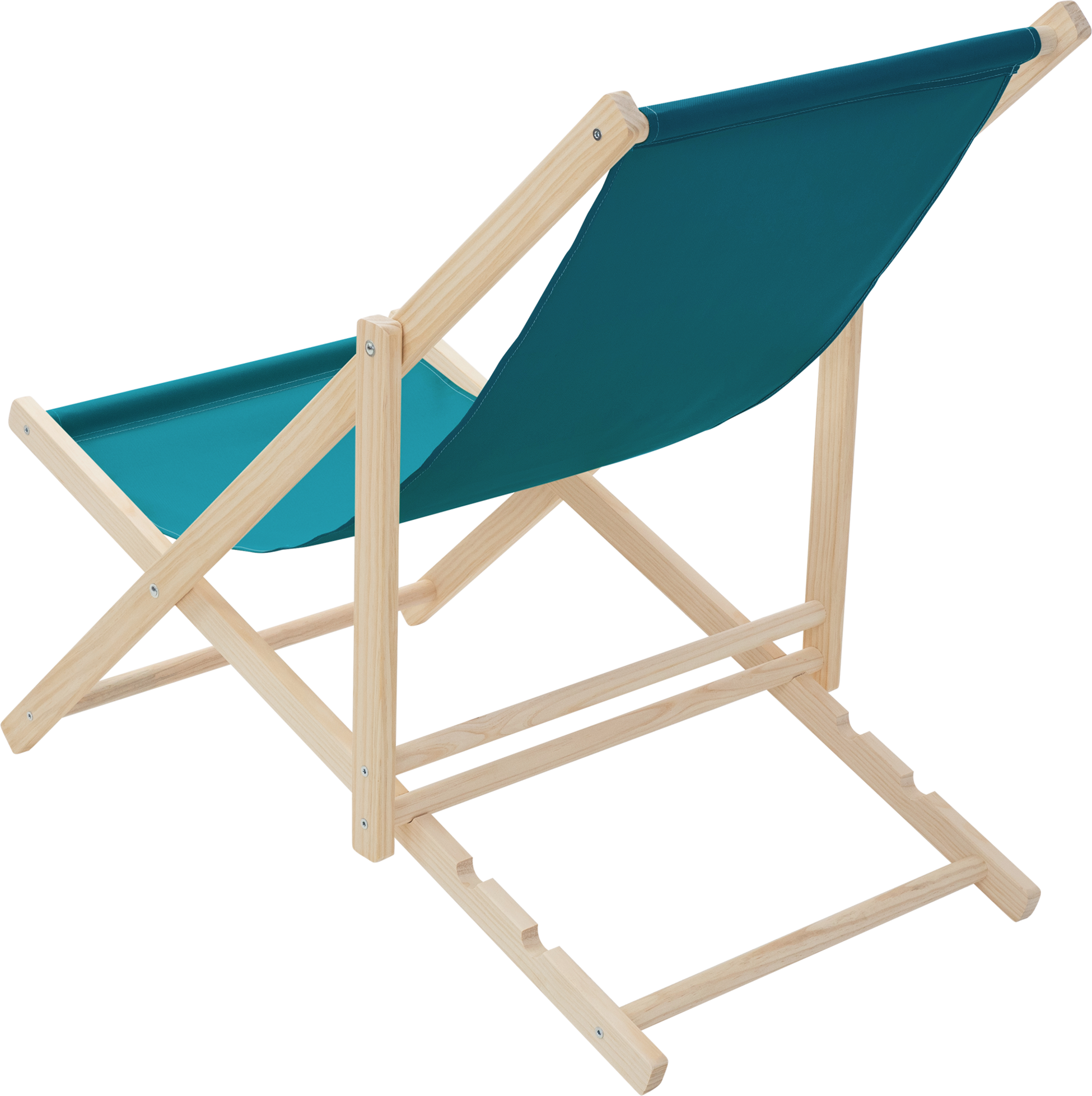 ECD GERMANY, Ecd Germany Set Of 3 Foldable Wooden Deck Chair Garden Sun Lounger Turquoise Reclining