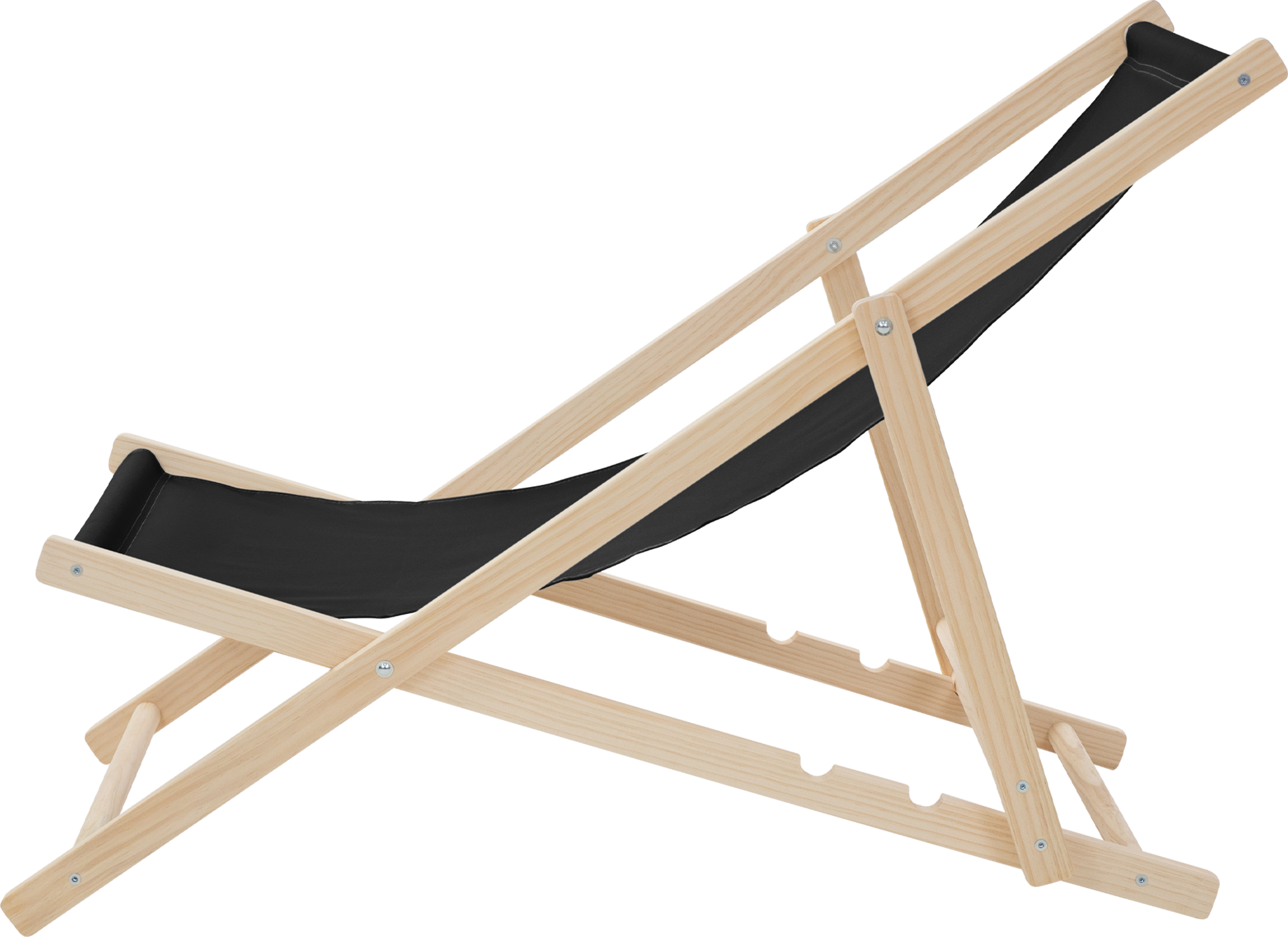 ECD GERMANY, Ecd Germany Set Of 4 Foldable Wooden Deck Chair Garden Sun Lounger Black Reclining