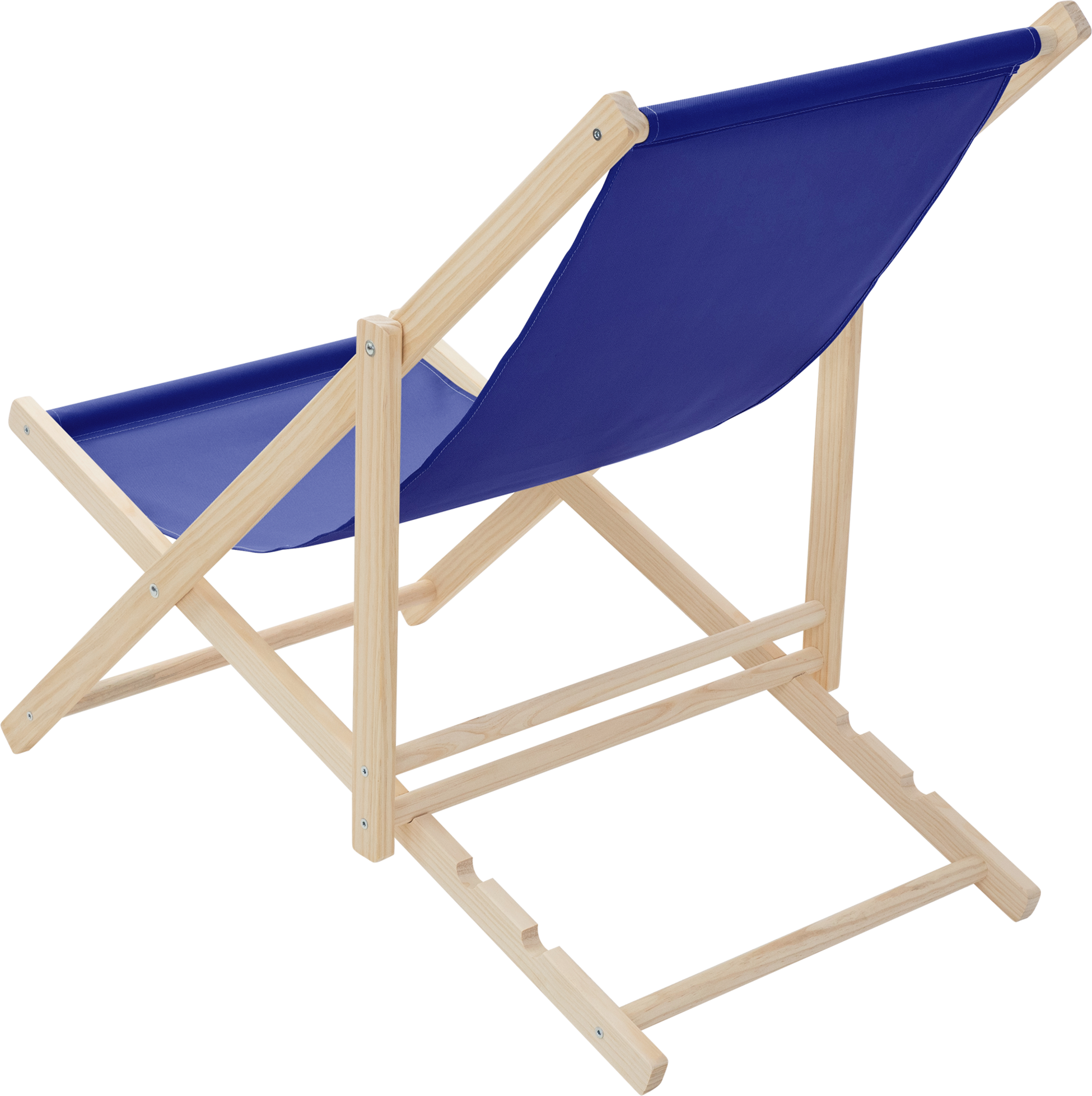 ECD GERMANY, Ecd Germany Set Of 4 Foldable Wooden Deck Chair Garden Sun Lounger Blue Reclining