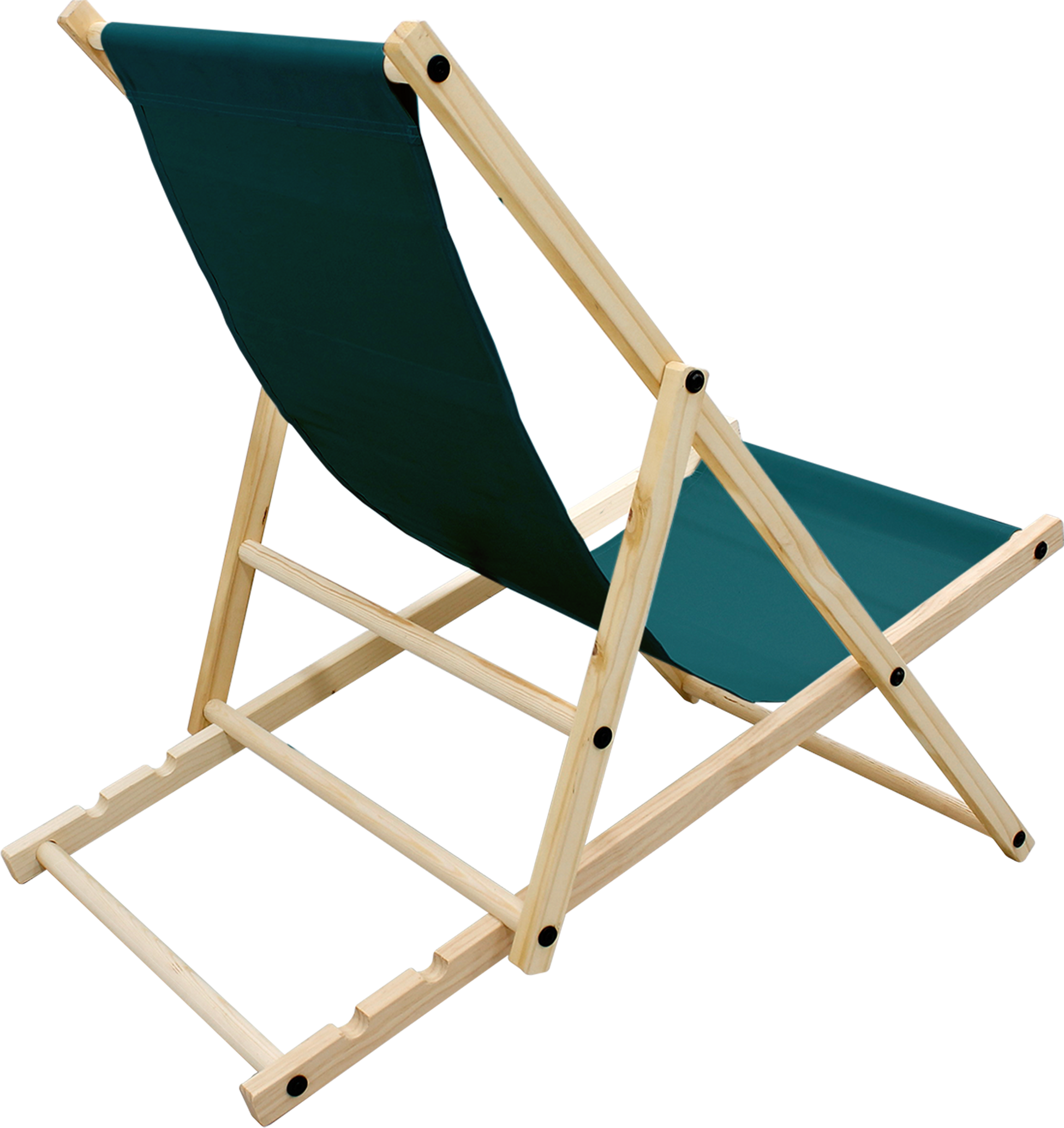 ECD GERMANY, Ecd Germany Set Of 4 Foldable Wooden Deck Chair Garden Sun Lounger Dark Green Reclining