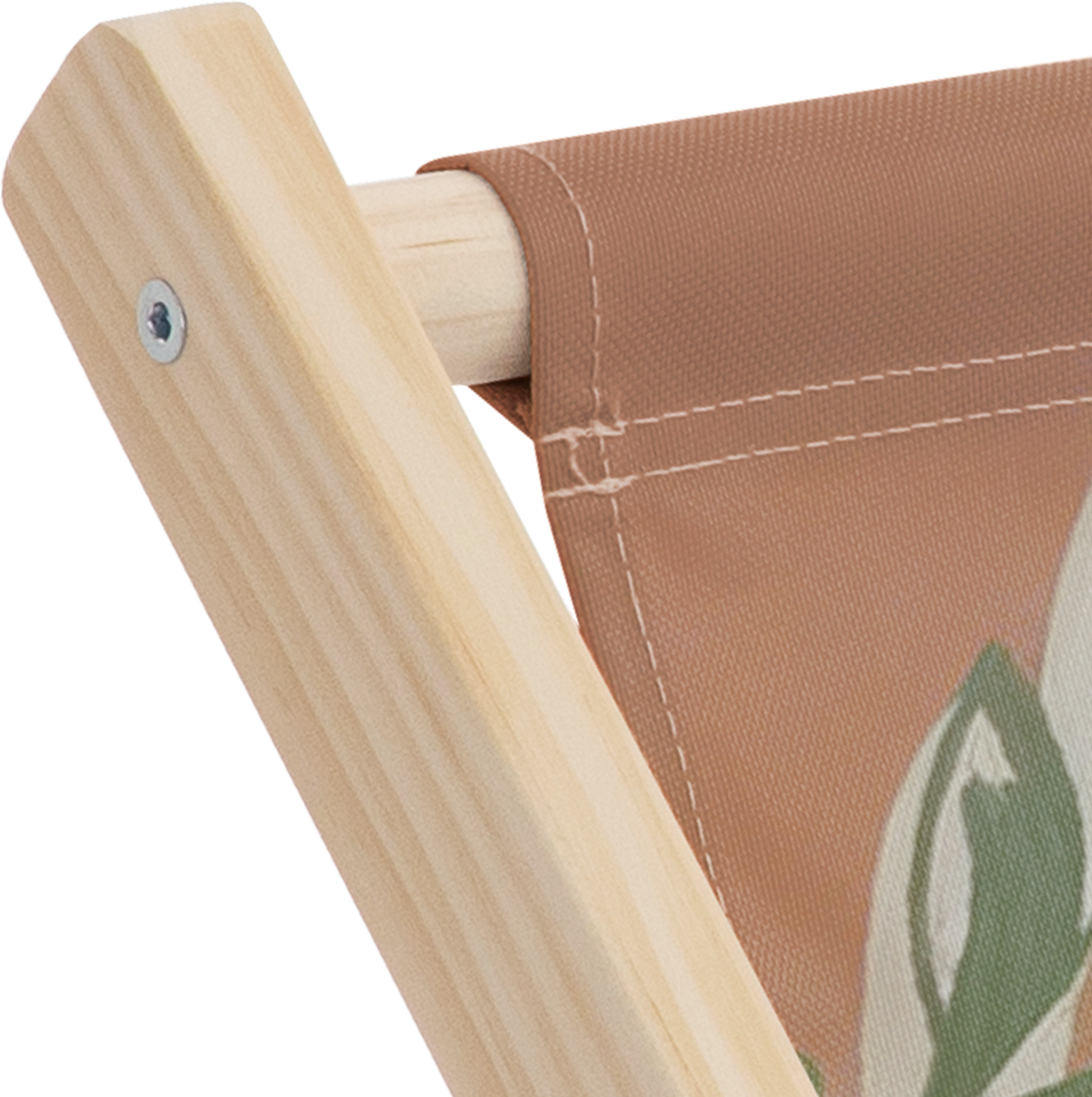 ECD GERMANY, Ecd Germany Set Of 5 Folding Deck Chair Floral Brown Red Green, Sunbed Wooden Beach Lounger