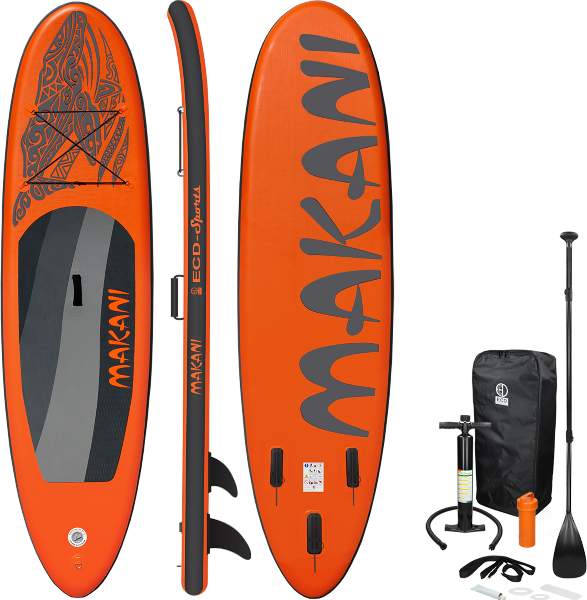 ECD GERMANY, Ecd Germany Uppbl&aring;sbar Sup Br&auml;da Makani 320x80x15 Cm Orange Pvc 120 Kg V&auml;ska Och Handpump