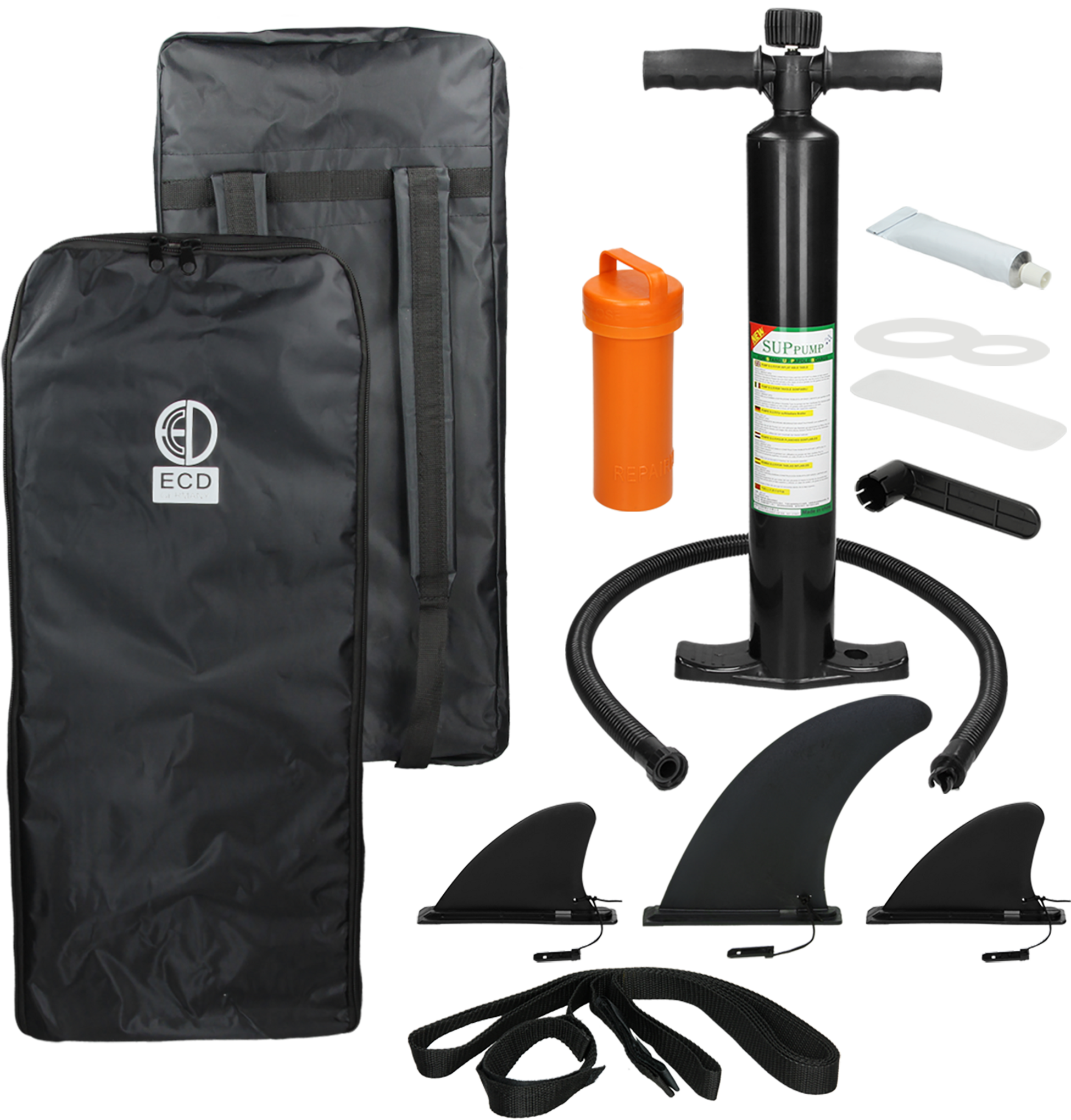 ECD GERMANY, Ecd Germany Uppbl&aring;sbar Sup Br&auml;da Makani 320x80x15 Cm Orange Pvc 120 Kg V&auml;ska Och Handpump