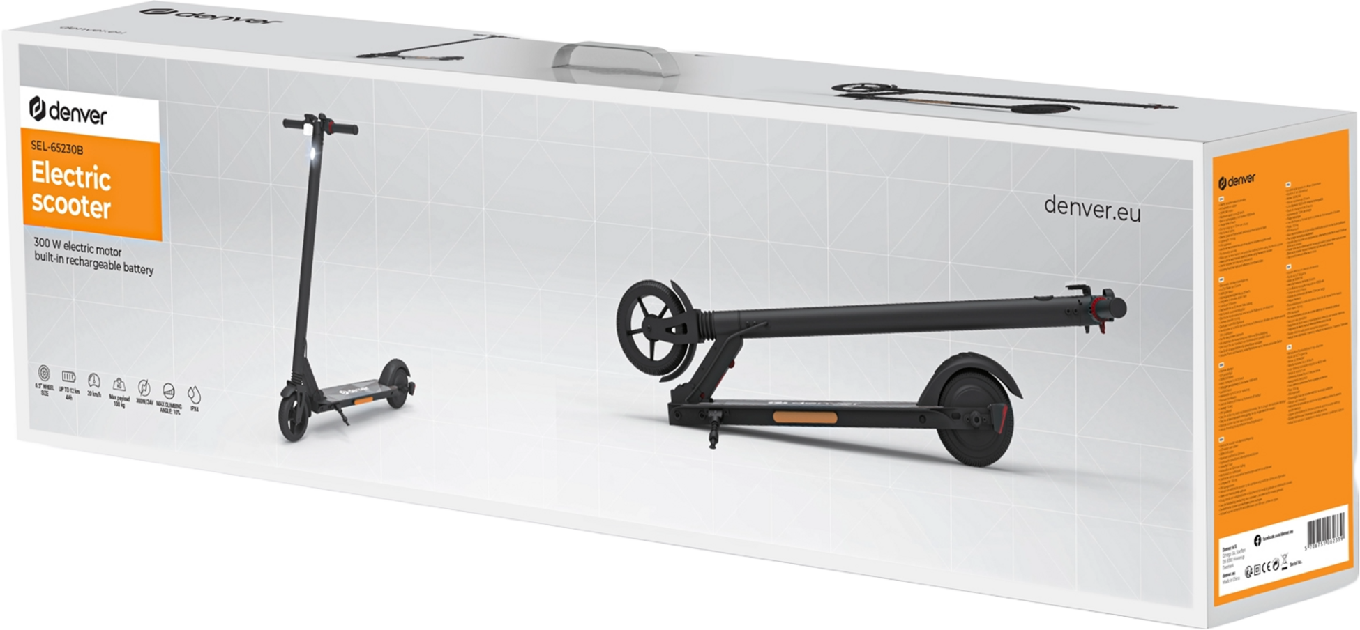 DENVER, El Scooter 300w Aluminium