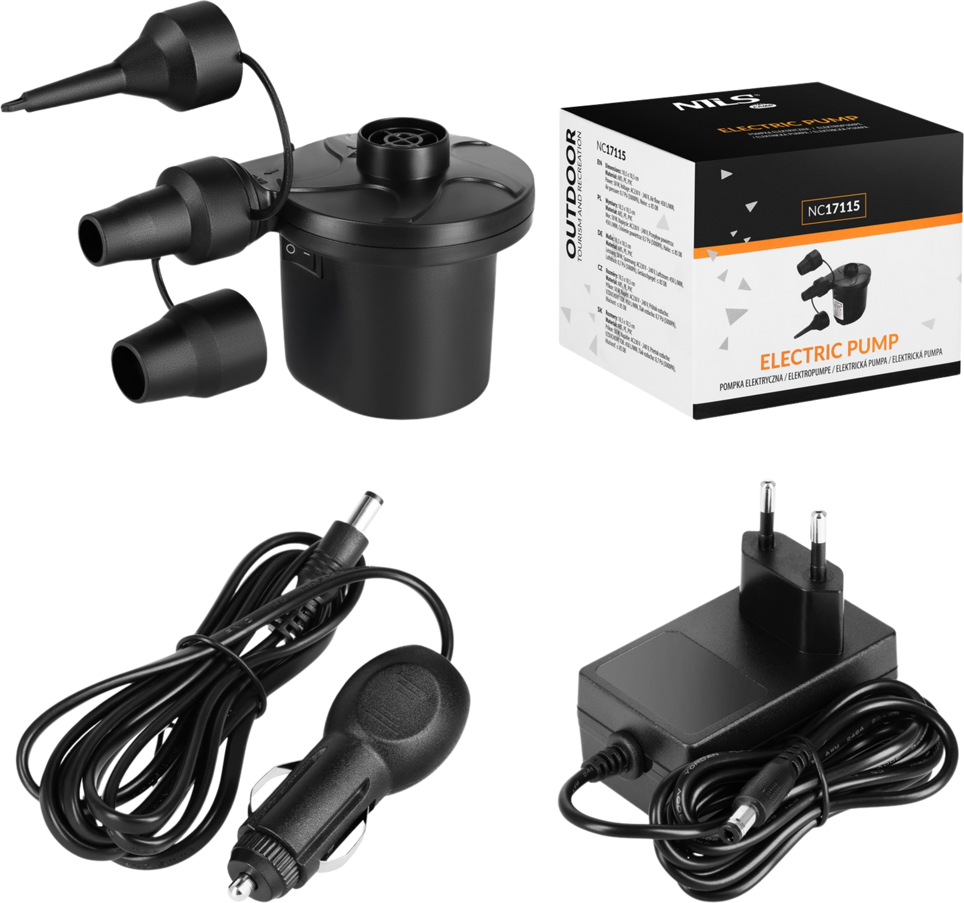 NORTHIX, Electric Air Pump 230v-12v With Adapters