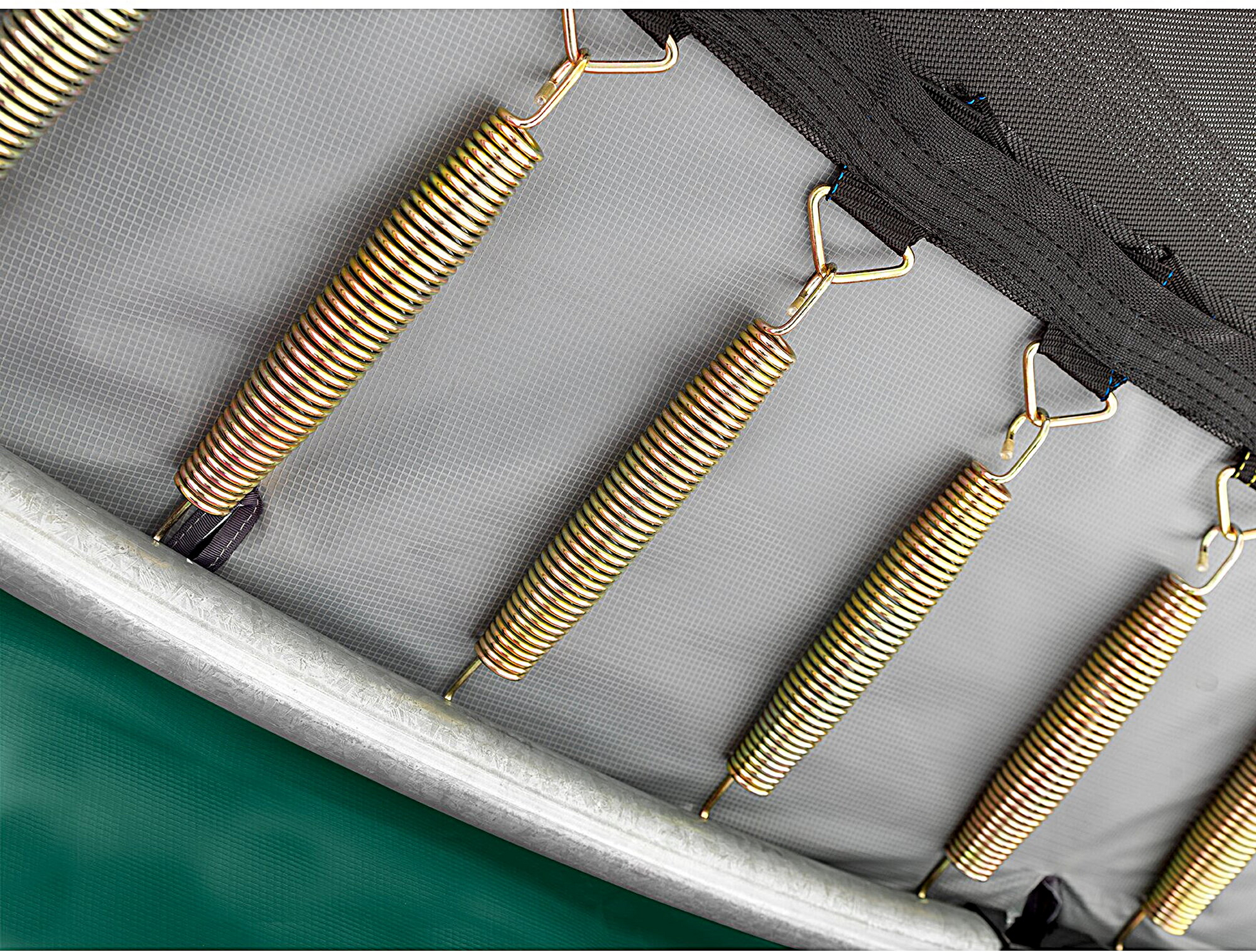 EXIT, Elegant Premium Nedgrävd Studsmatta 214x366cm Med Deluxe Skyddsnät - Grön