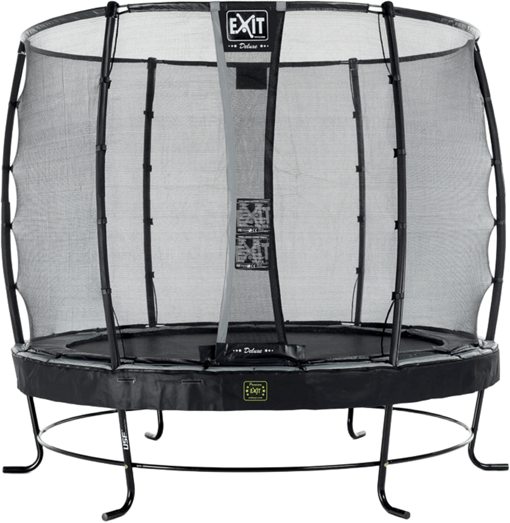 EXIT, Elegant Premium Studsmatta &Oslash;253cm Med Deluxe Skyddsn&auml;t - Svart