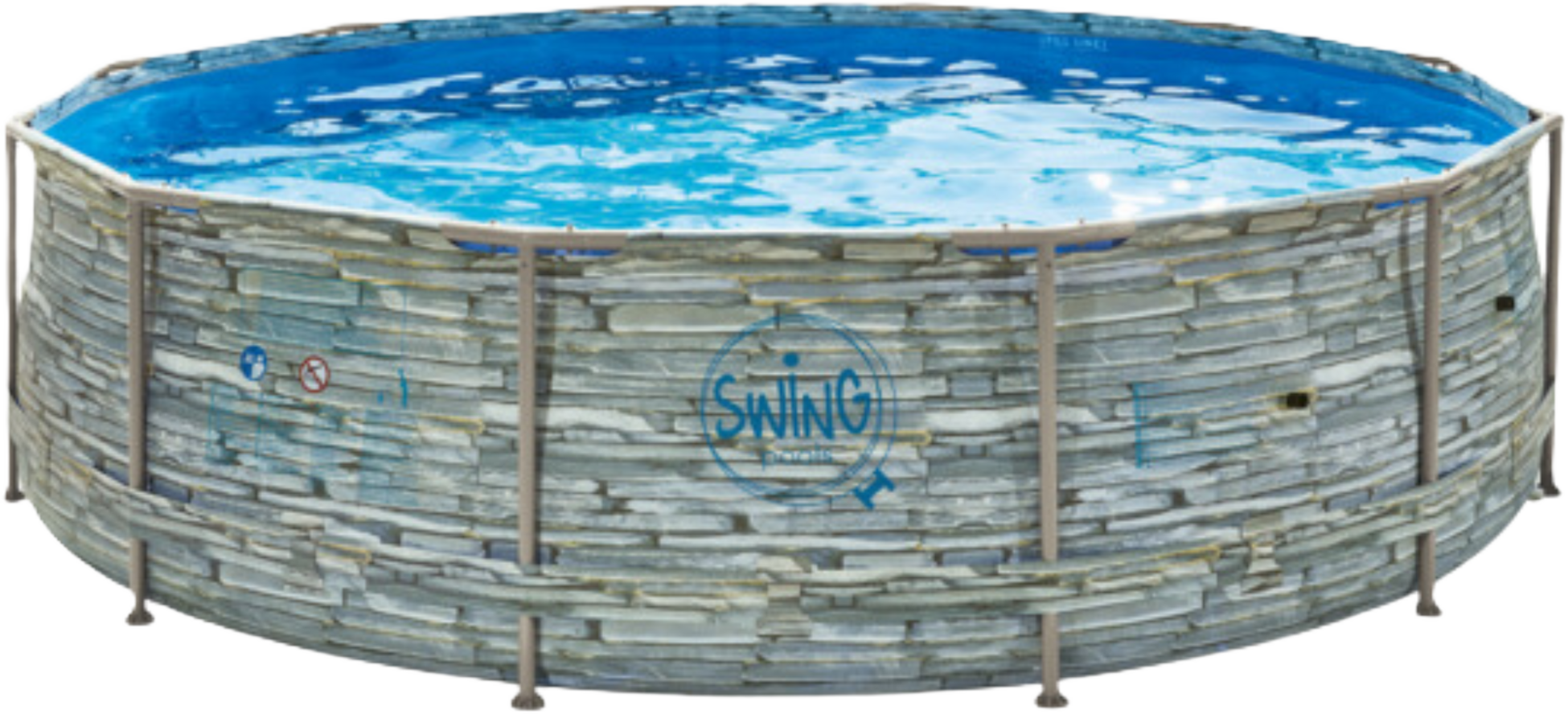 SWING, Elite - Stone Frame Pool - 3.66 X 0.91m, Stone Design