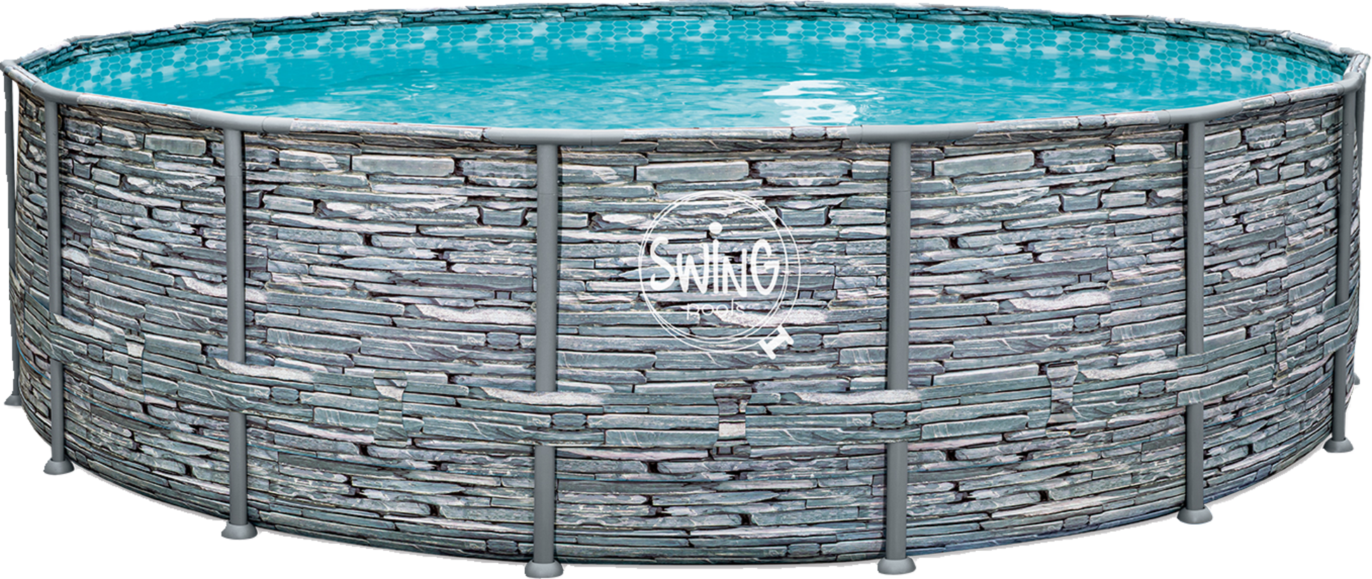 SWING, Elite - Stone Frame Pool - 4,88 X 1,22 M, Stendesign