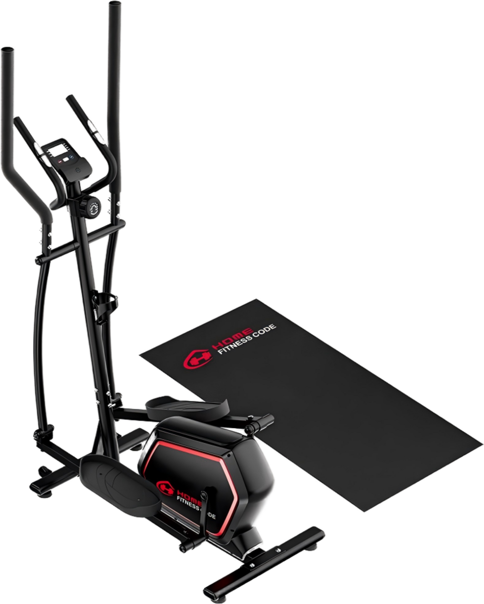 HOMEFITNESSCODE, Elliptisk Crosstrainer,16 Motst&aring;ndsniv&aring;er, Kompakt Och Tyst(med Matta)