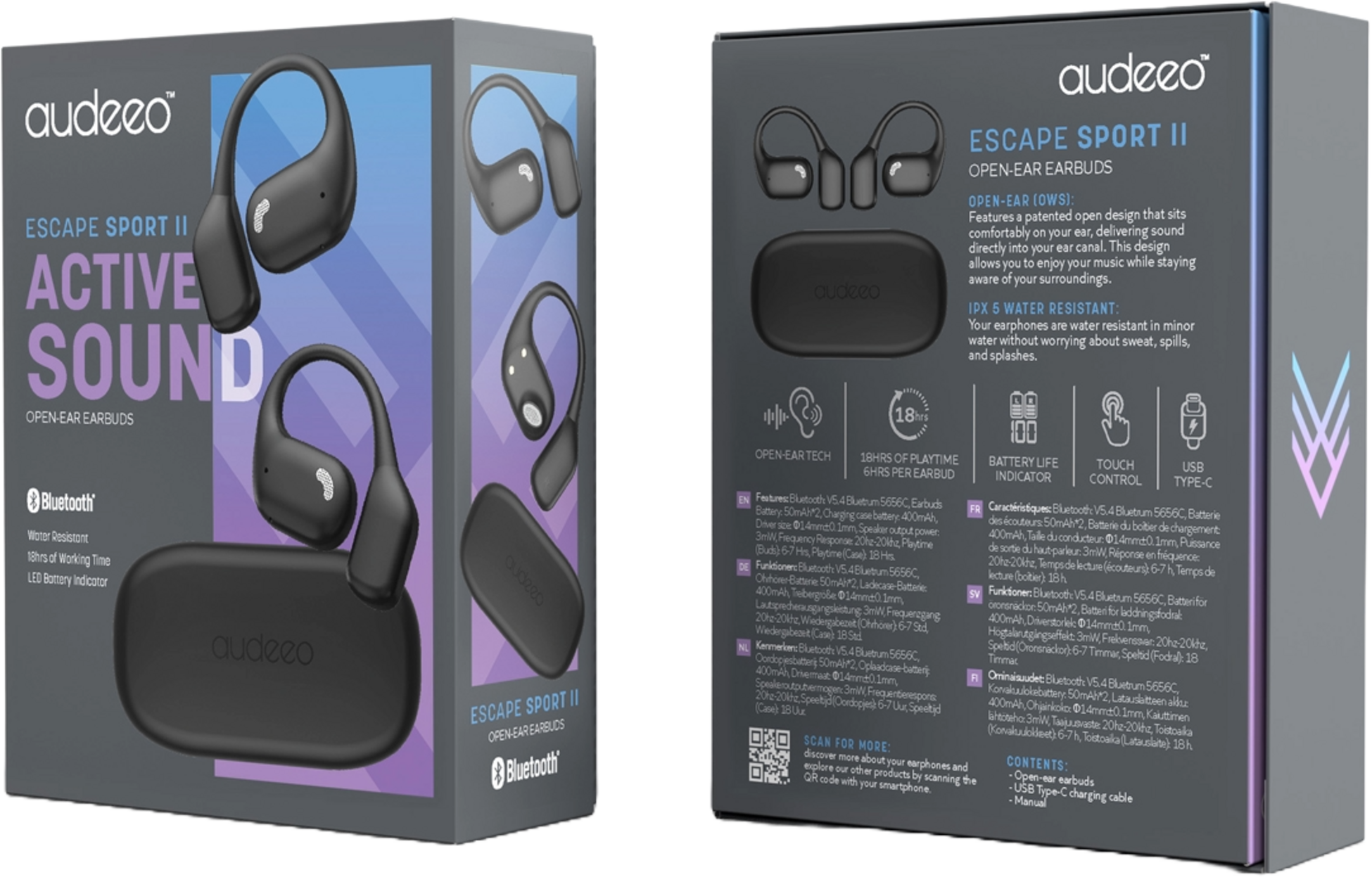 AUDEEO, Escape Sport True Wireless Earphones