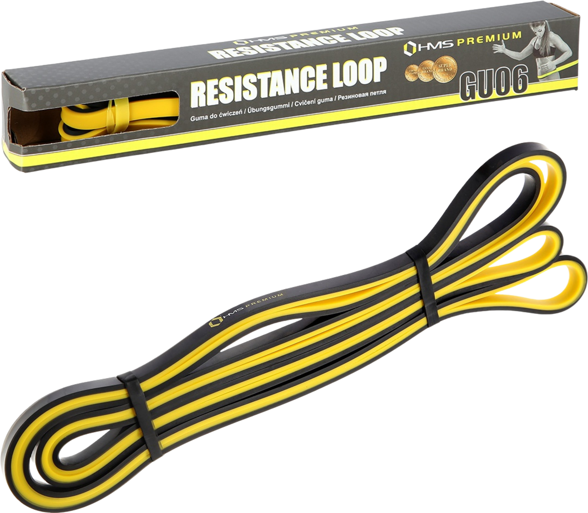 NORTHIX, Exercise Band, Yellow-black, Premium Resistance