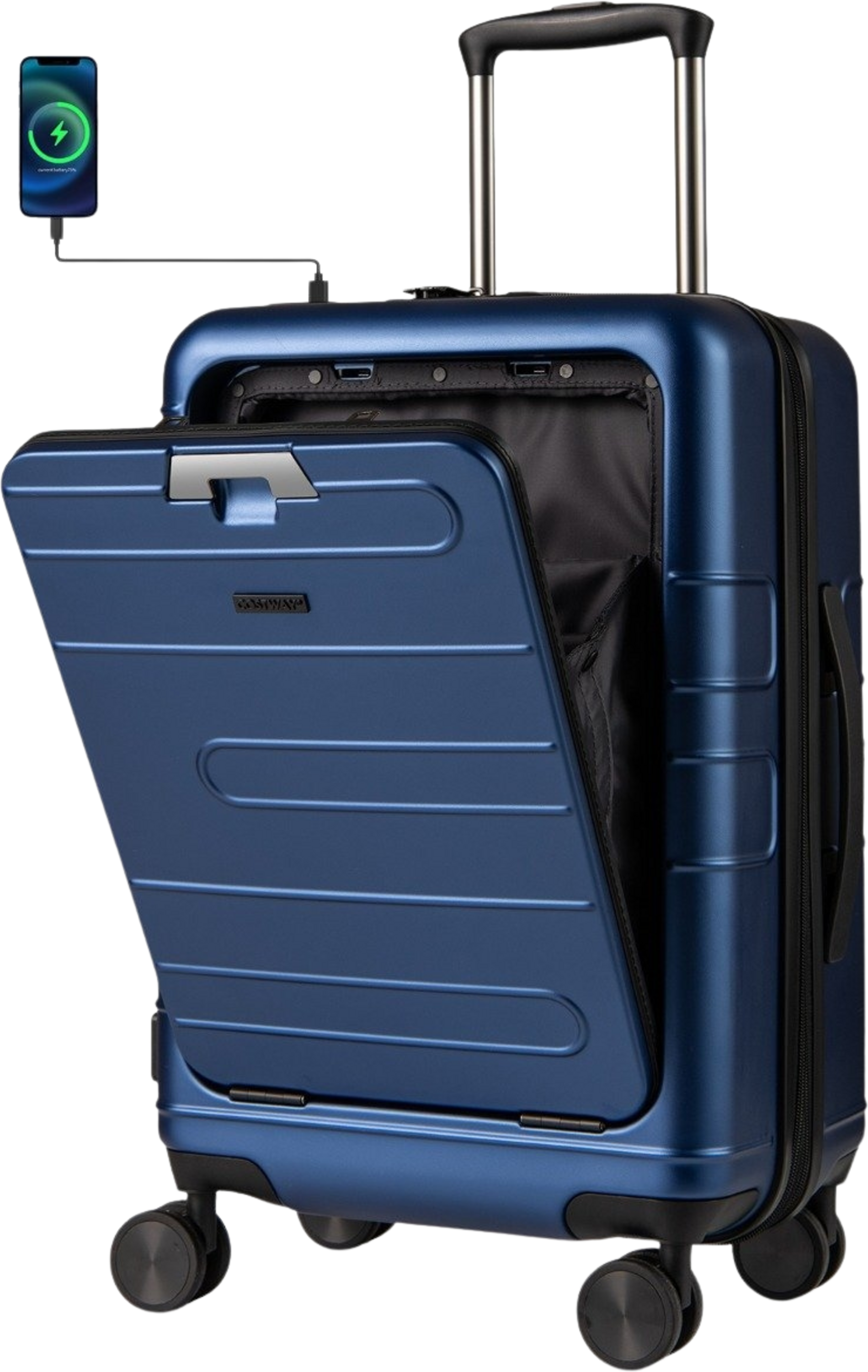 NORTHIX, Expandable 20"" Lightweight Pc Hardshell Luggage With Usb Port