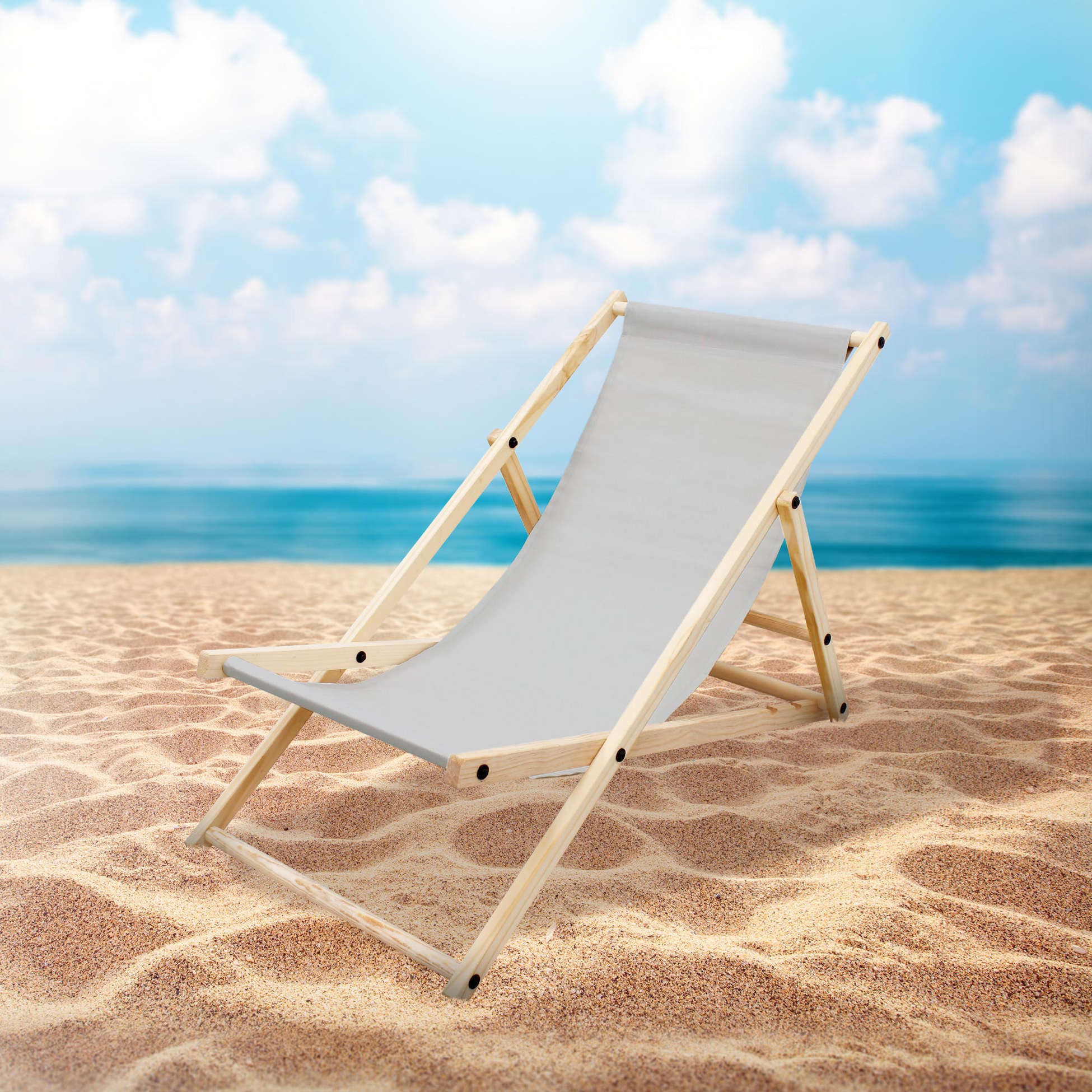 ECD GERMANY, Fällbar Trädgårdsstol 3 Liggplatser Ljusgrå Solstol Relaxstol Strandstol För Terrass Och Balkong