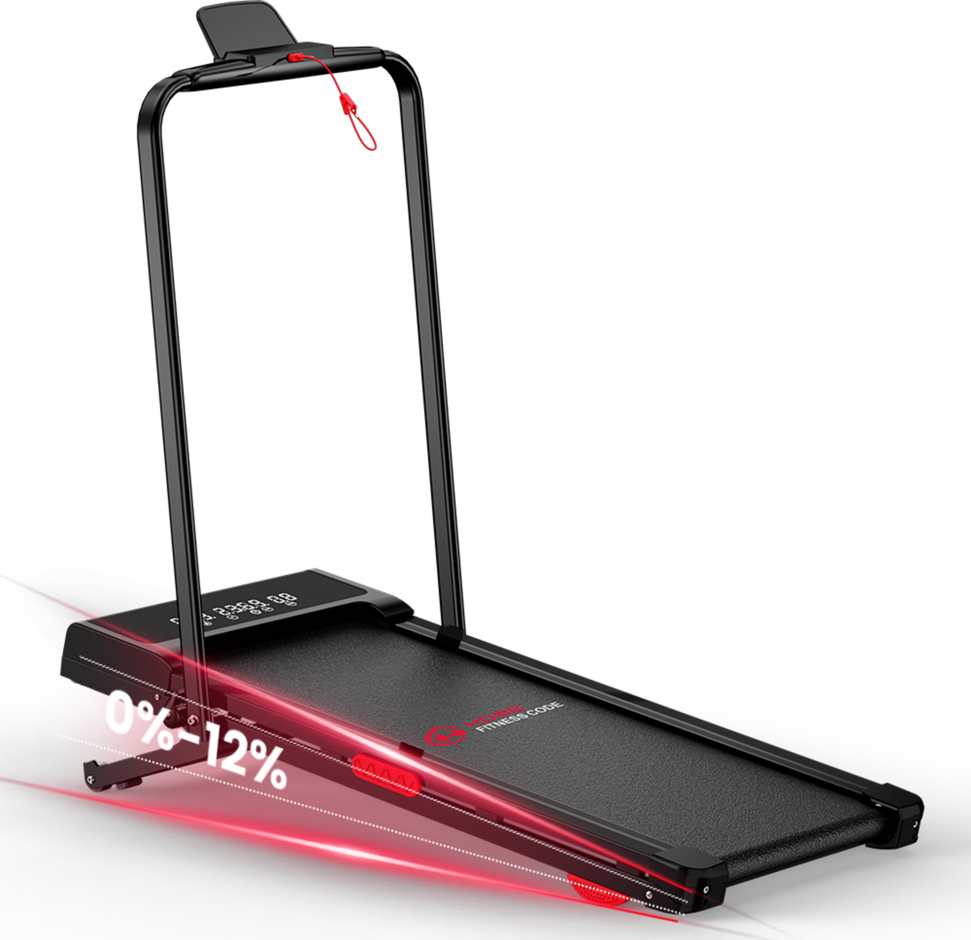 HOMEFITNESSCODE, F&auml;llbart L&ouml;pband Y3 Med 12 % Automatisk Lutning, Borstl&ouml;s Motor