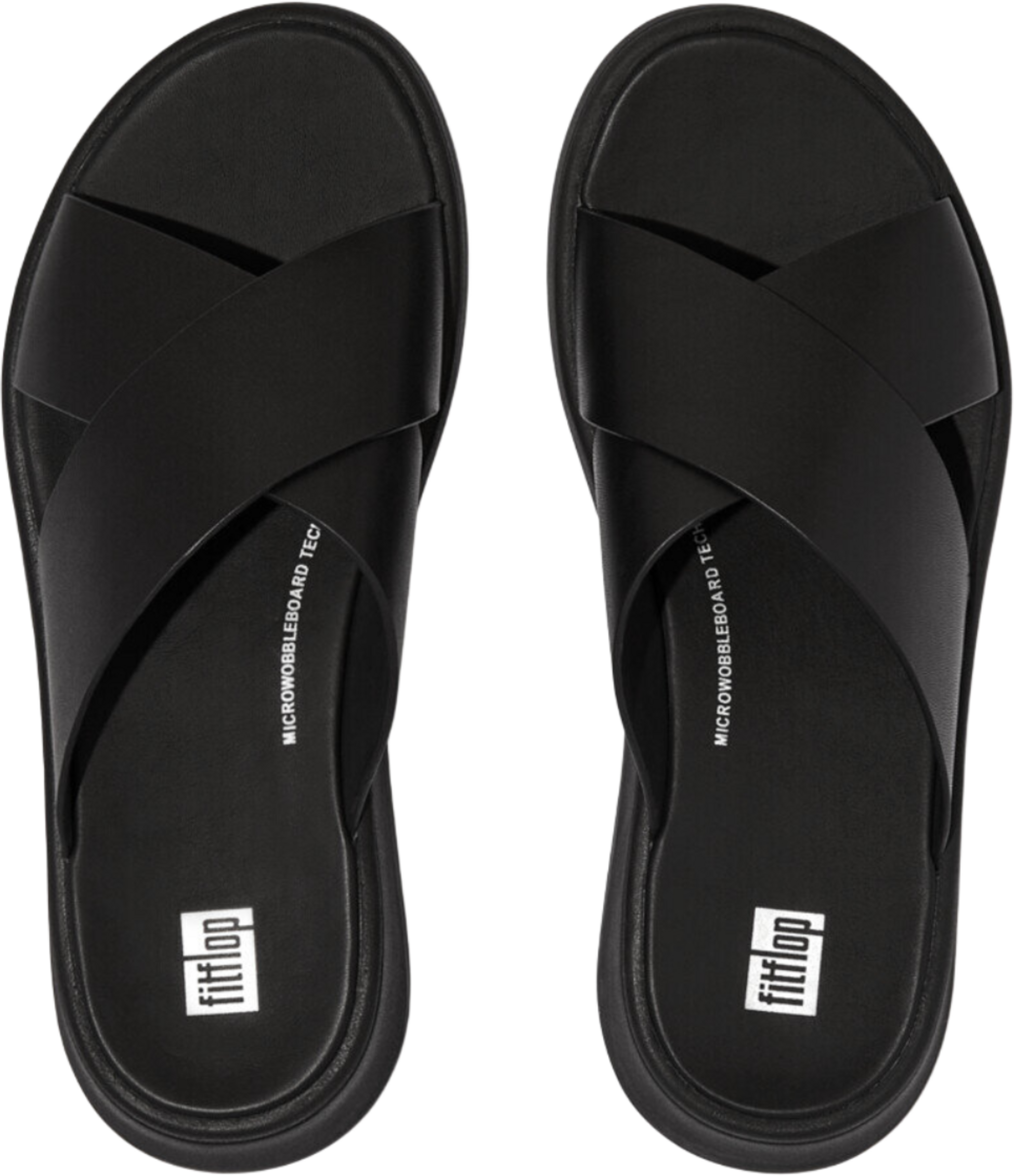 FITFLOP, F-mode Leather Flatform Cross Slides