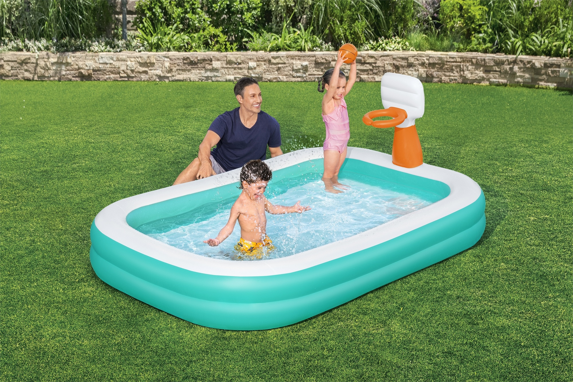 BESTWAY, Familjepool Dunk N Splash 251 X 168 X 102cm