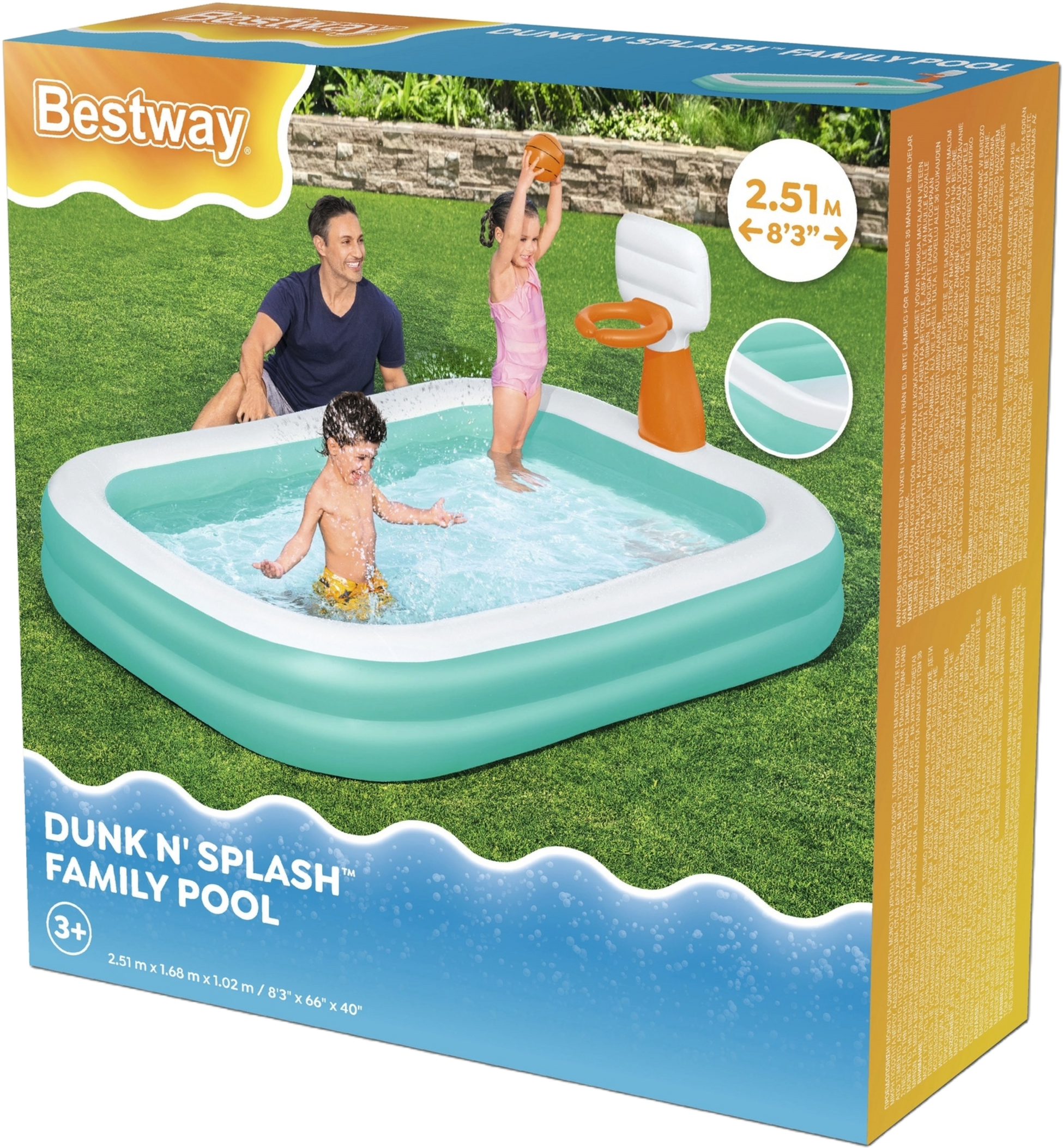 BESTWAY, Familjepool Dunk N Splash 251 X 168 X 102cm