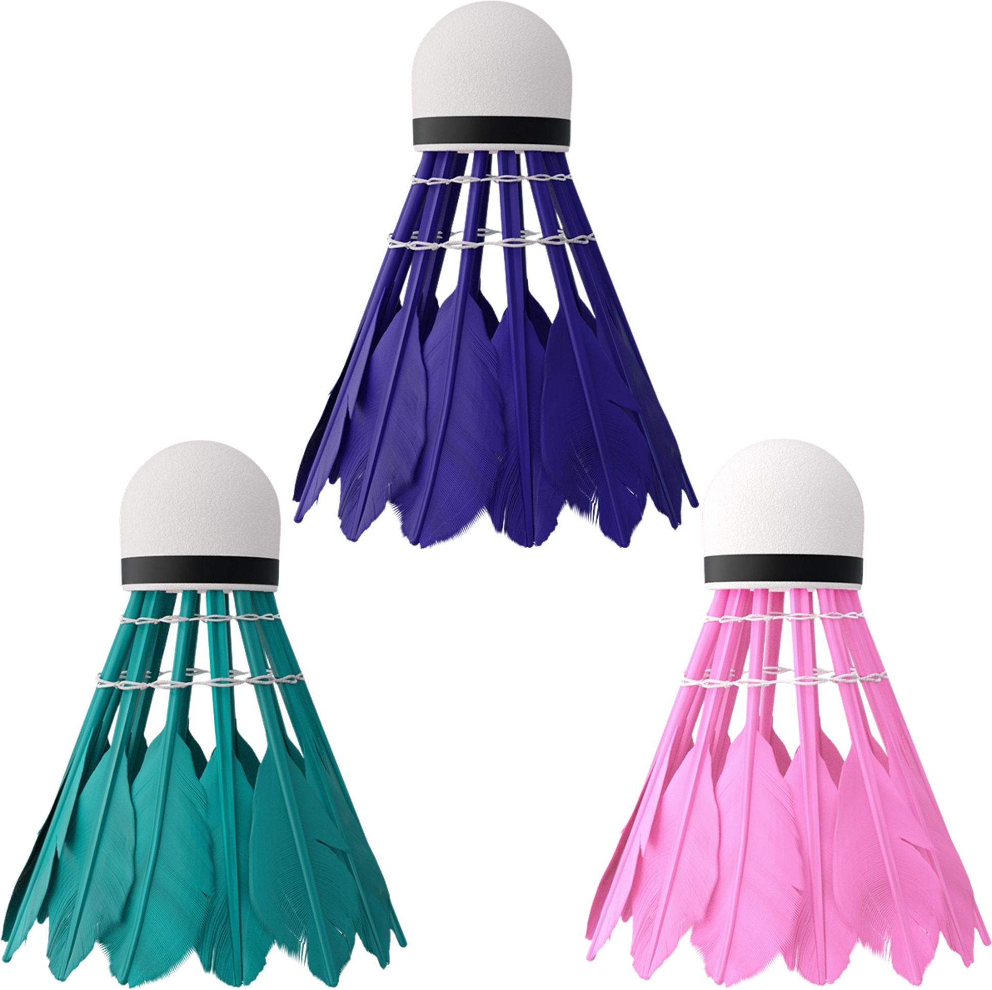 NORTHIX, Feather Shuttlecocks, Multicolor, 3 Pack