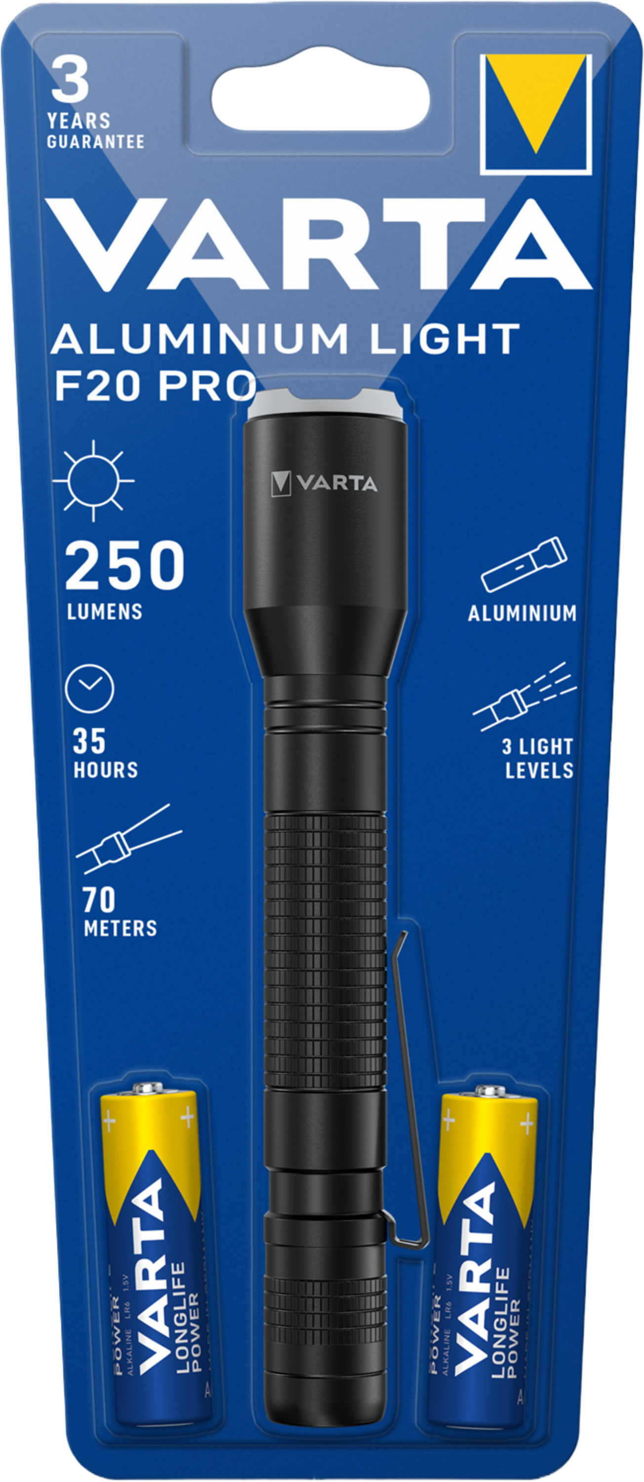 VARTA, Ficklampa F20 Pro Aluminium 250 Lm