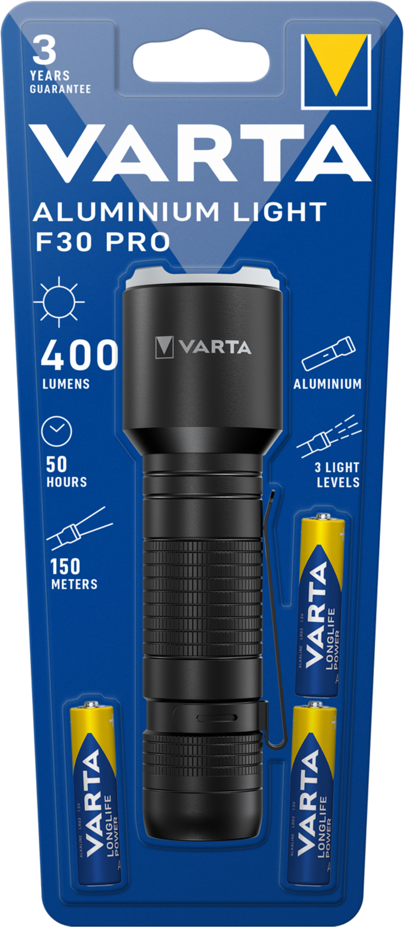 VARTA, Ficklampa F30 Pro Aluminium 400 Lm