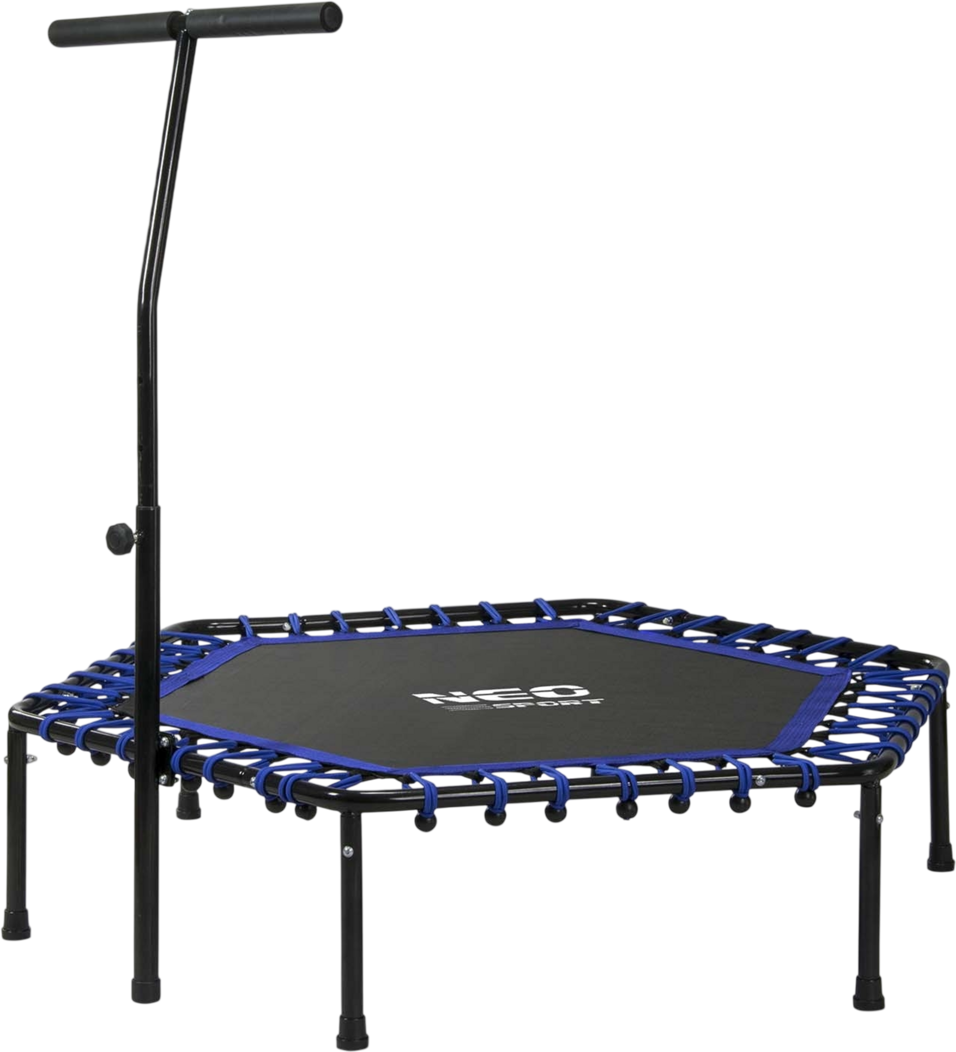 B2X, Fitness Trampoline With Handle 127 Cm Neo-sport - Hexagonal Blue