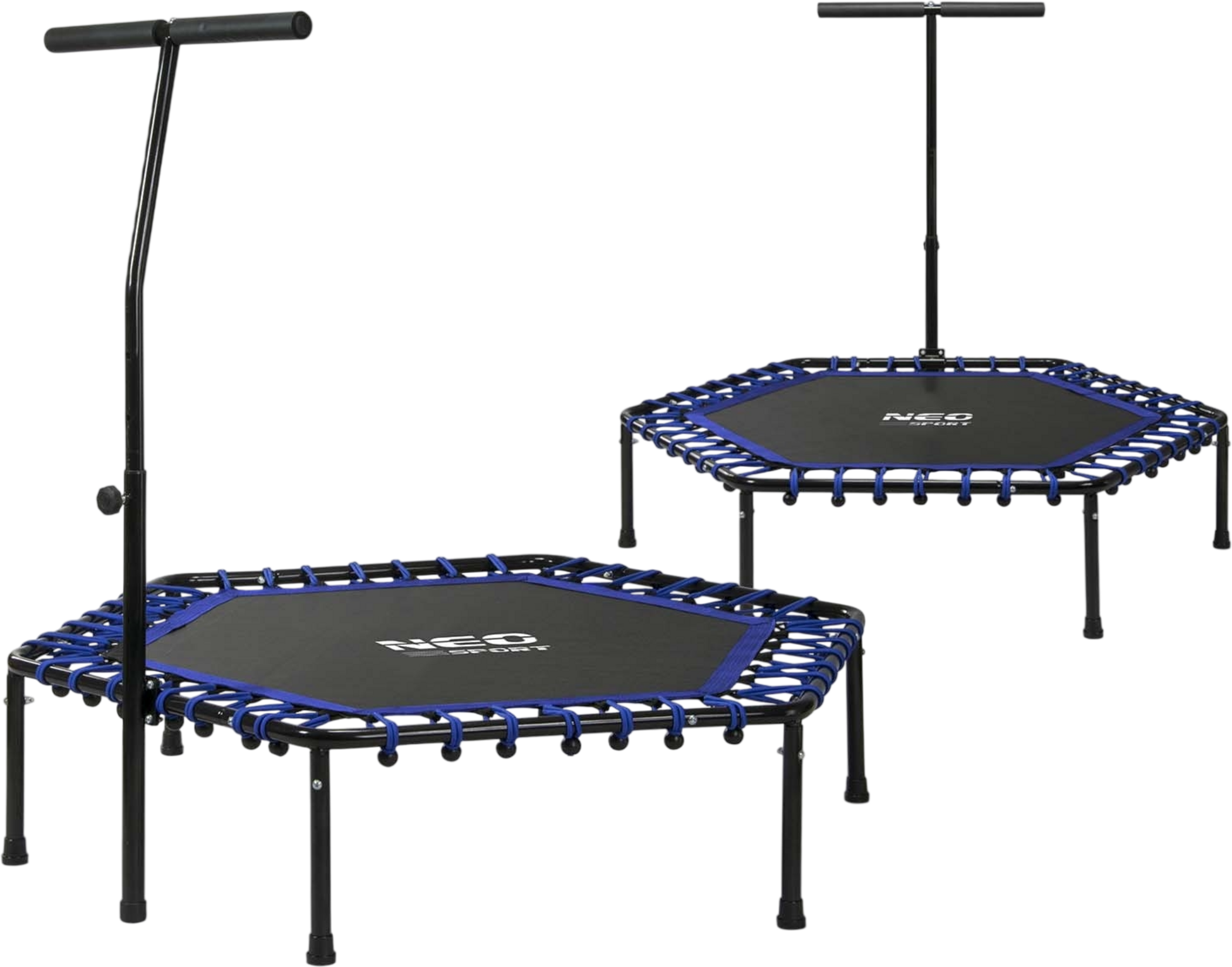 B2X, Fitness Trampoline With Handle 127 Cm Neo-sport - Hexagonal Blue