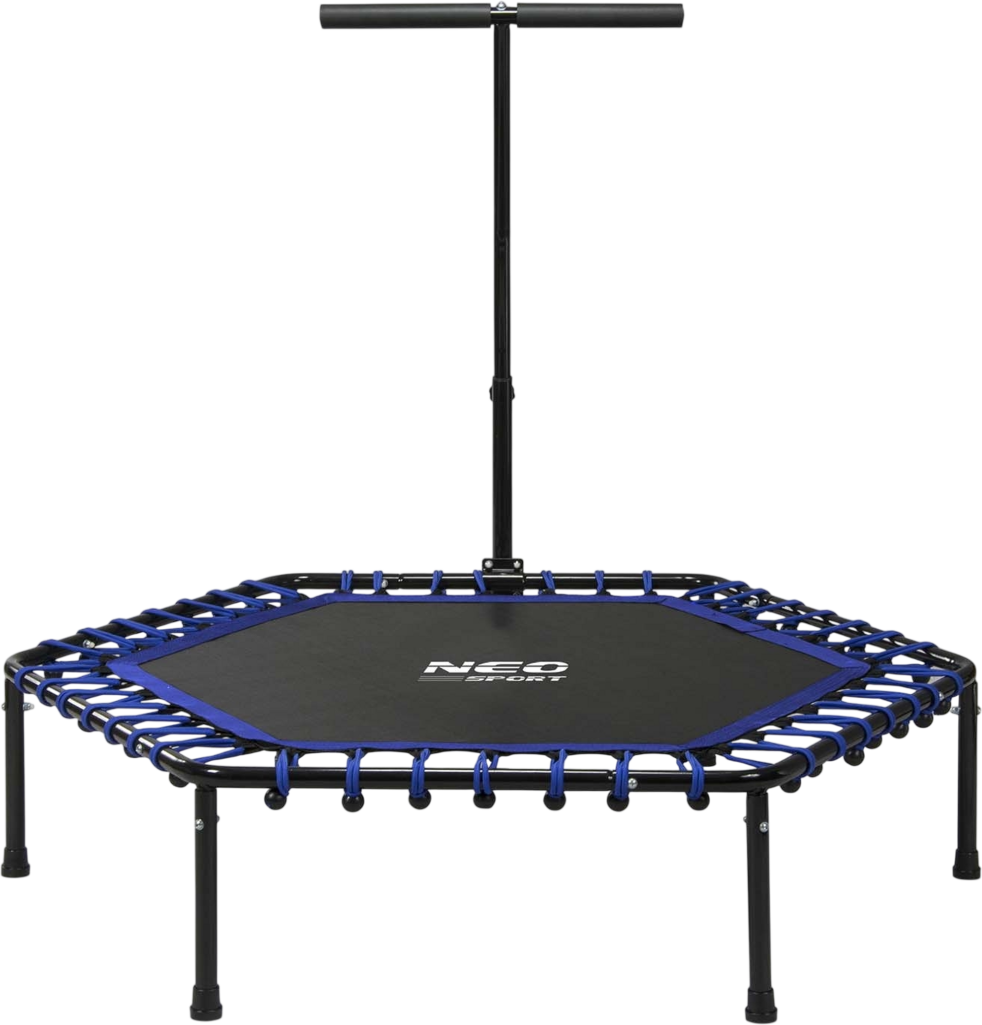 B2X, Fitness Trampoline With Handle 127 Cm Neo-sport - Hexagonal Blue