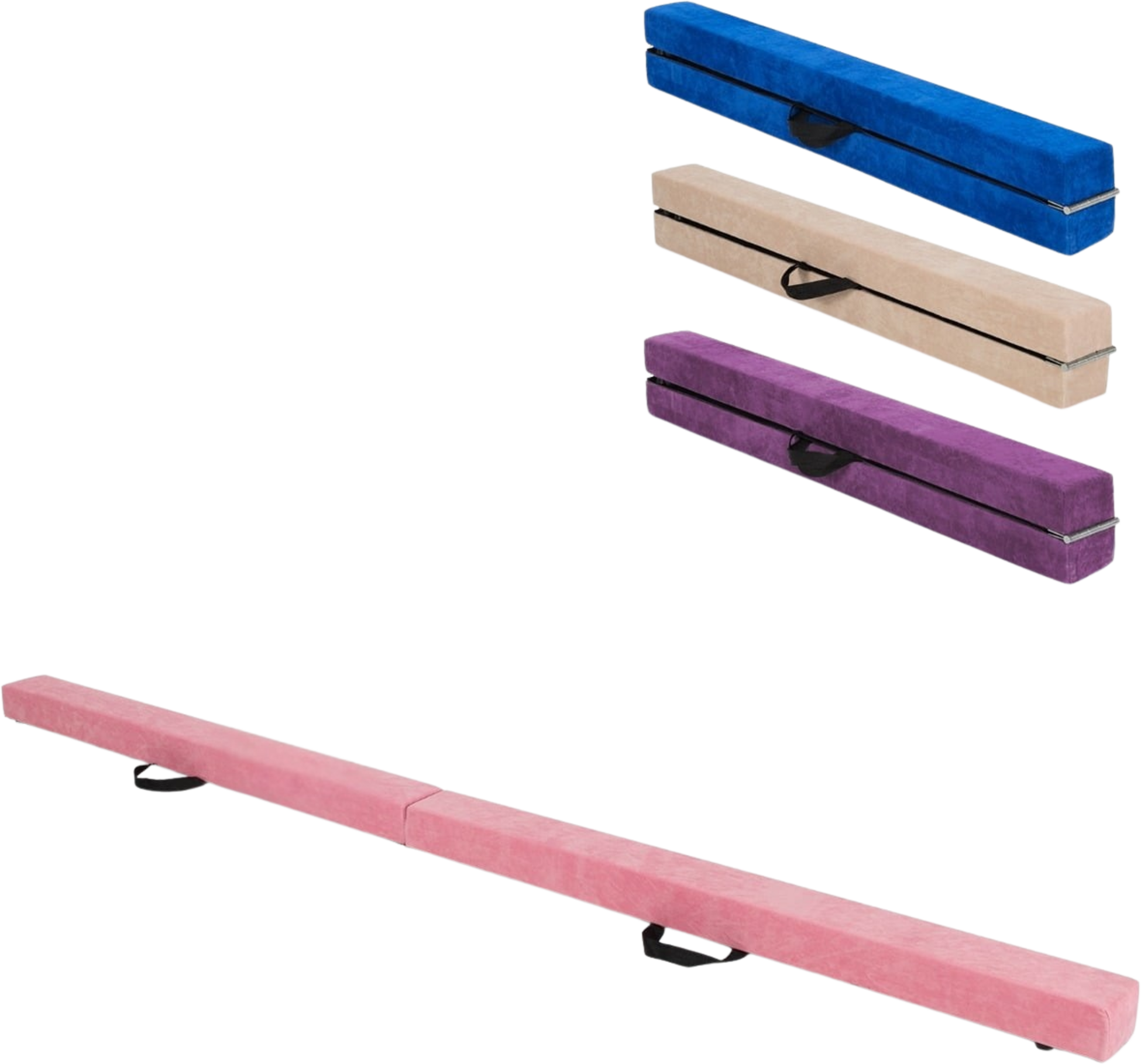 NORTHIX, Foldable Gymnastics Balance Beam, 210cm, Suede-look, Pink