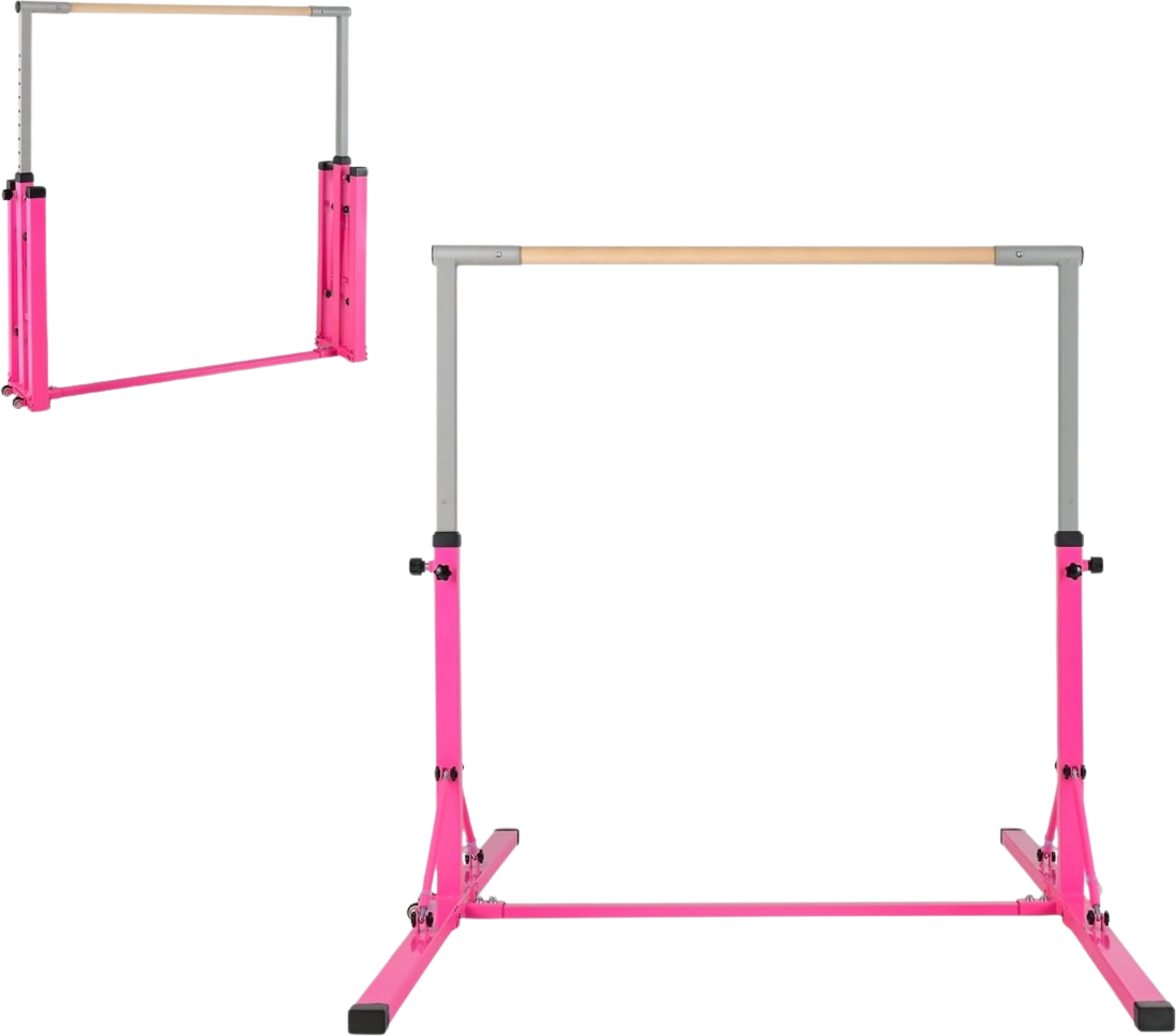 NORTHIX, Foldable Gymnastics Bar For Kids, Adjustable Height, Pink