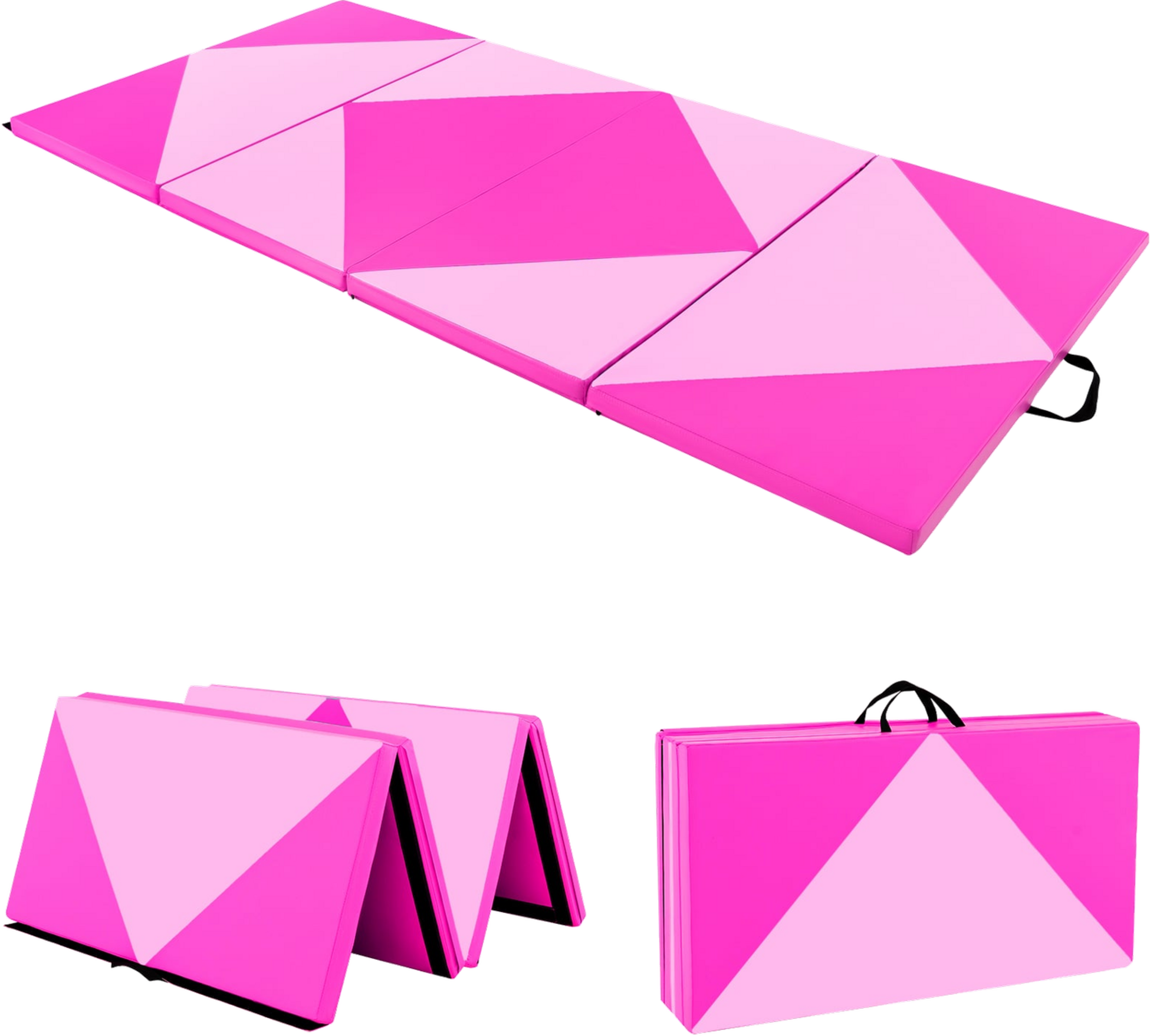 NORTHIX, Foldable Gymnastics Mat, 240x117x5 Cm, Pu Leather, Pink