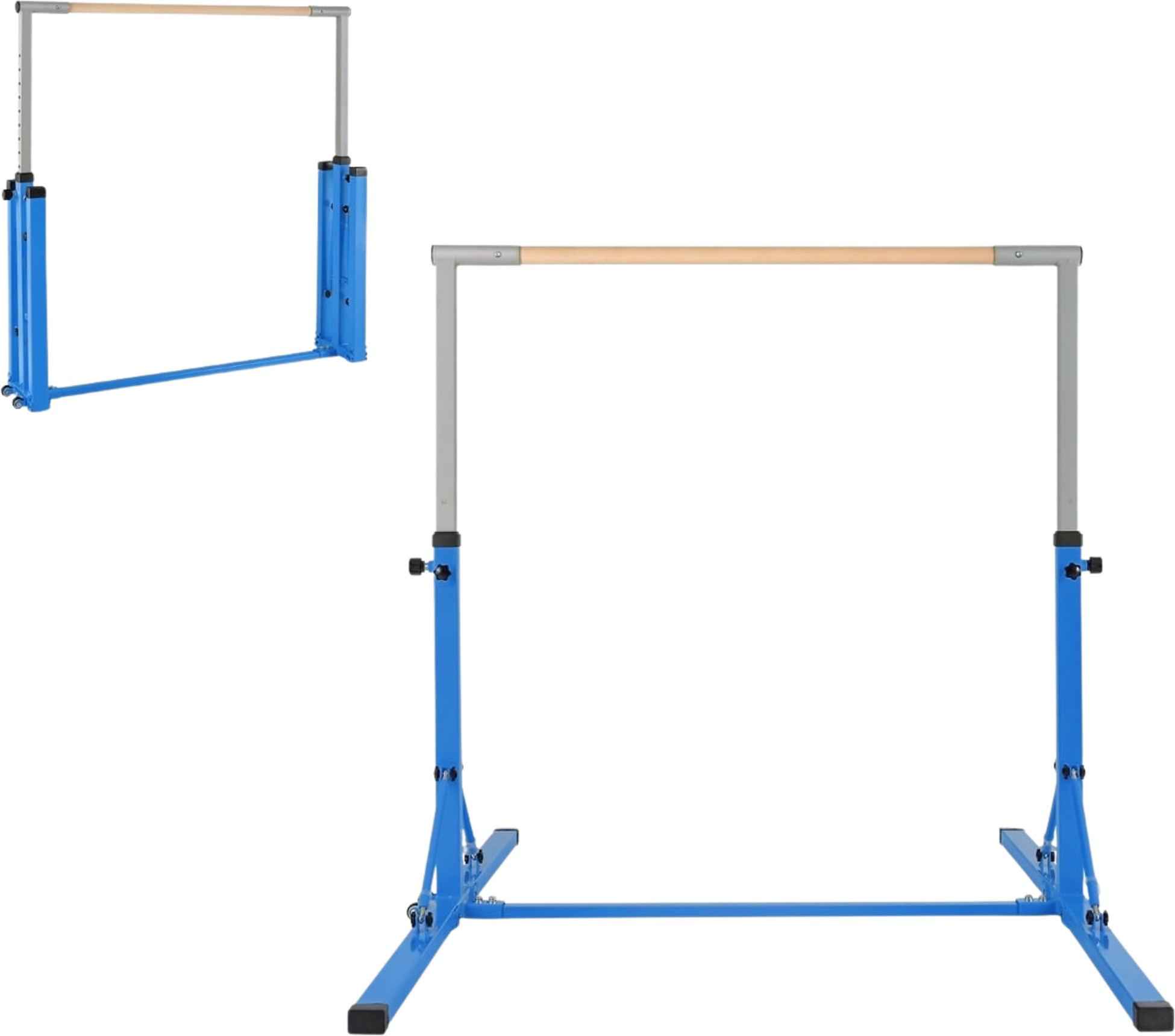 NORTHIX, Foldable Kids Gymnastics Bar, Adjustable Height, Blue