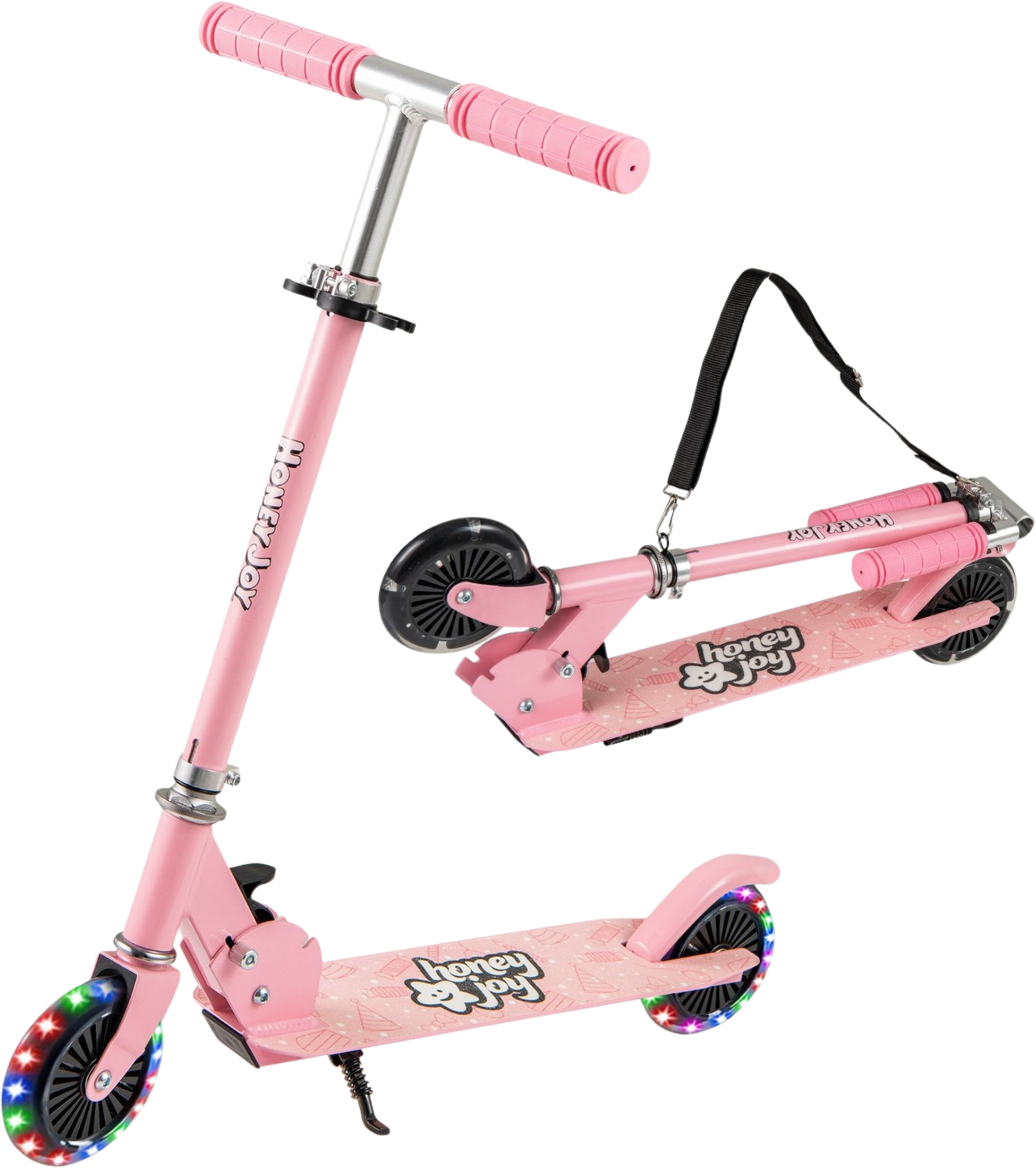 NORTHIX, Foldable Kids Scooter With Led Wheels, Adjustable Handlebar