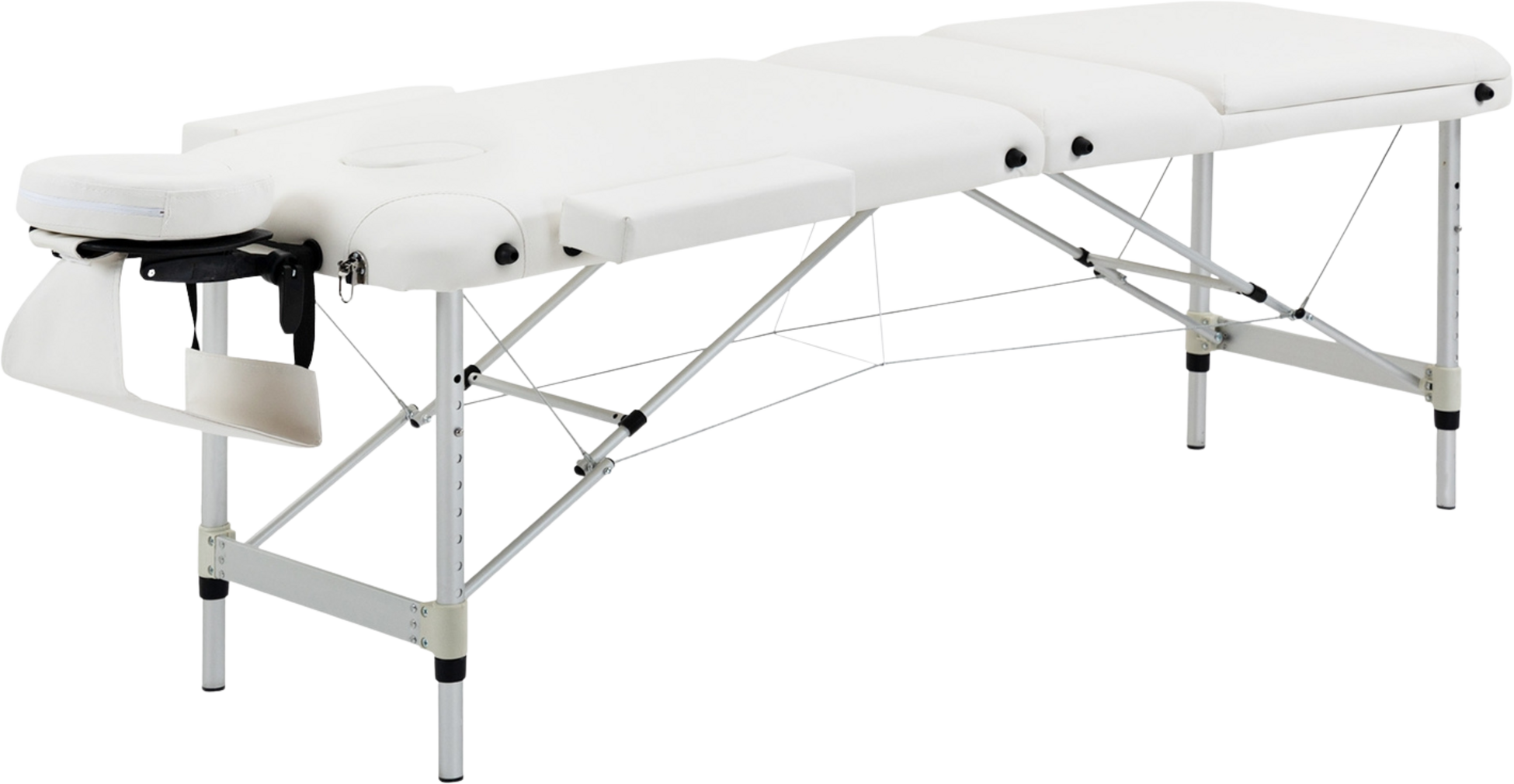 NORTHIX, Foldable Massage Table, Height-adjustable With Pillow For Salon  Spa, Plastic  Aluminum, White, 21