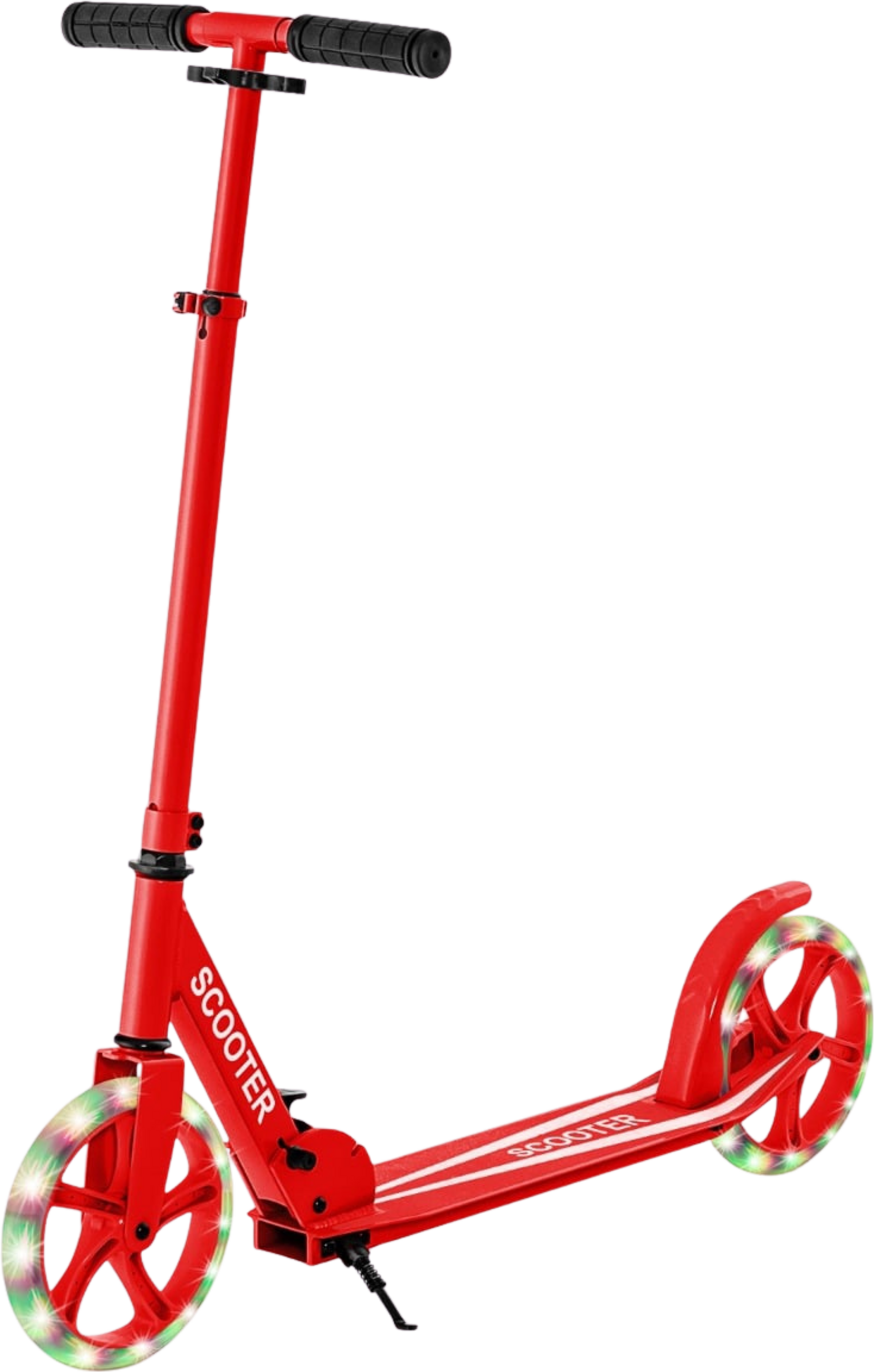 NORTHIX, Foldable Scooter With Led Wheels, Adjustable Height, Red