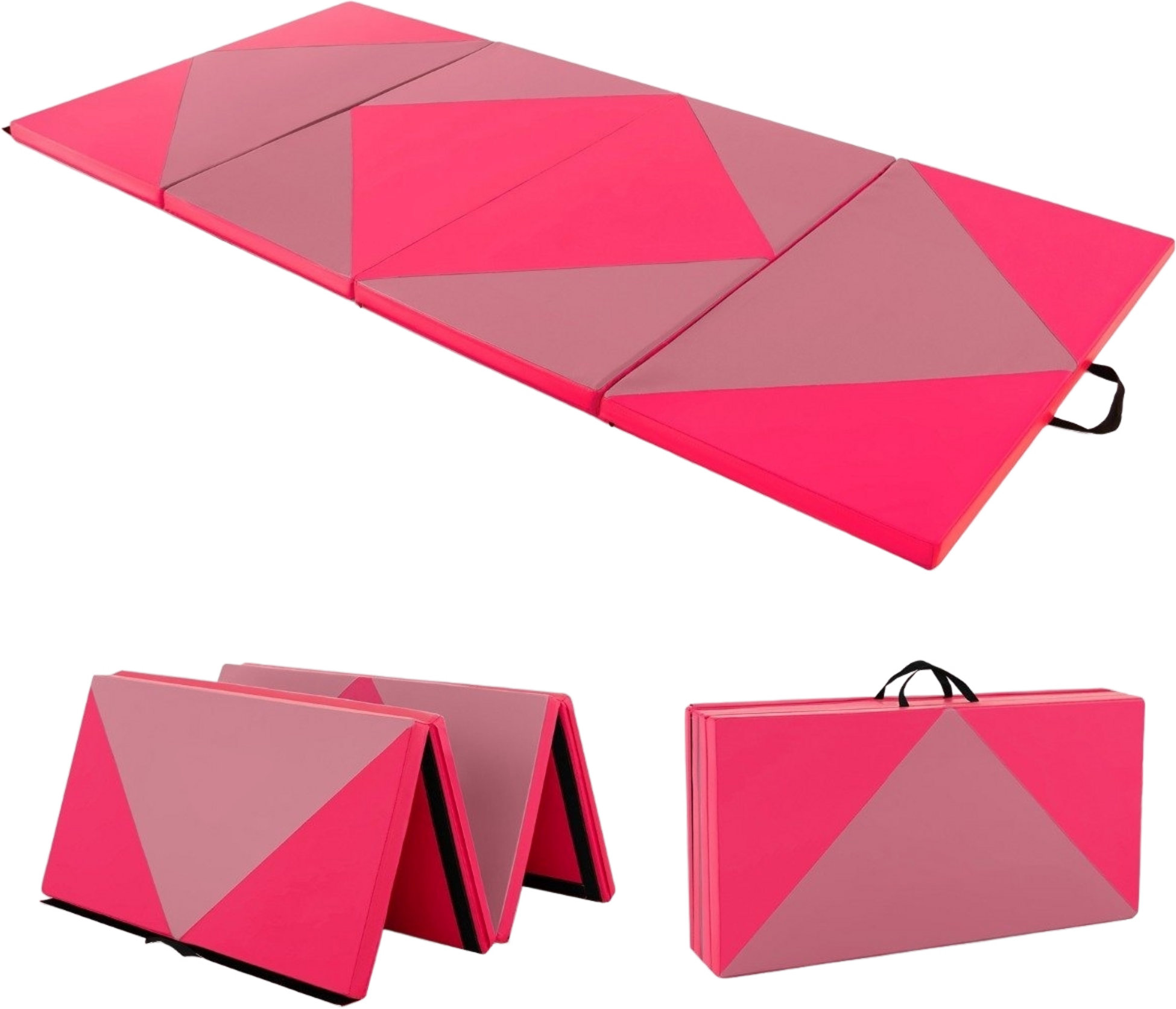 B2X, Foldable Soft Floor Mat Portable Gymnastics Mat Yoga Mat 240 X 117 X 5 Cm Pink
