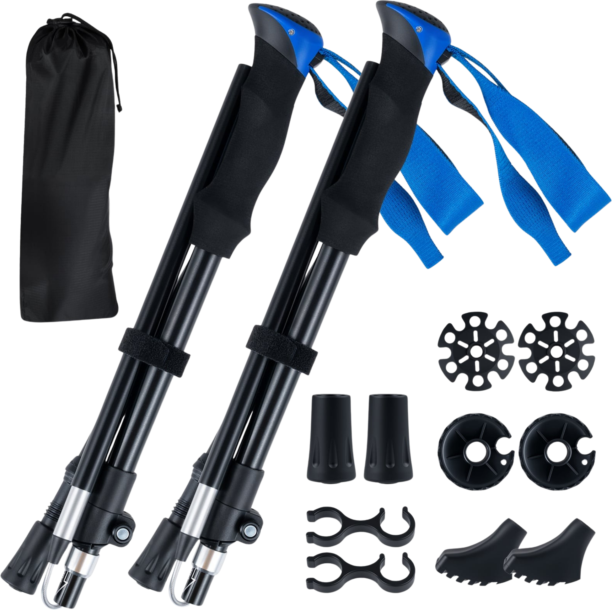 NORTHIX, Foldable Trekking Poles, Quick Lock, 115-130 Cm, Blue