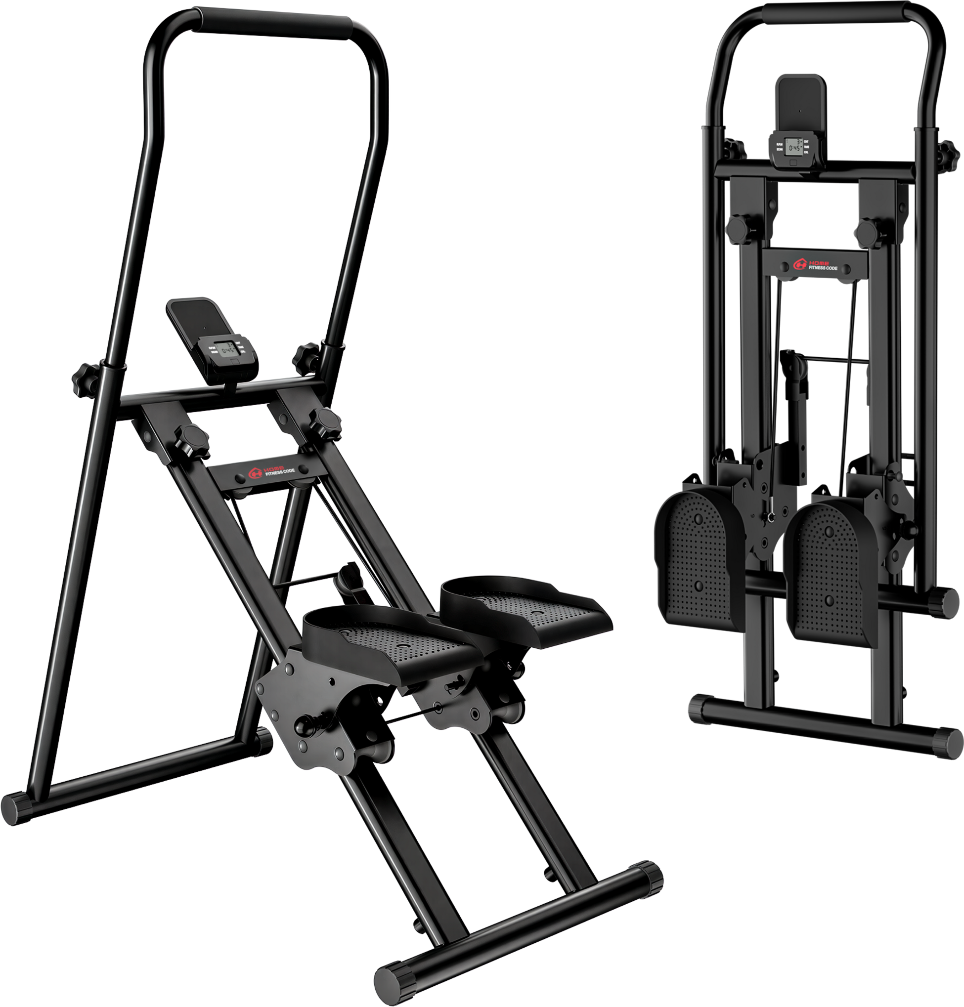 HOMEFITNESSCODE, Foldable Vertical Stair Stepper With Handlebars For Home Workout