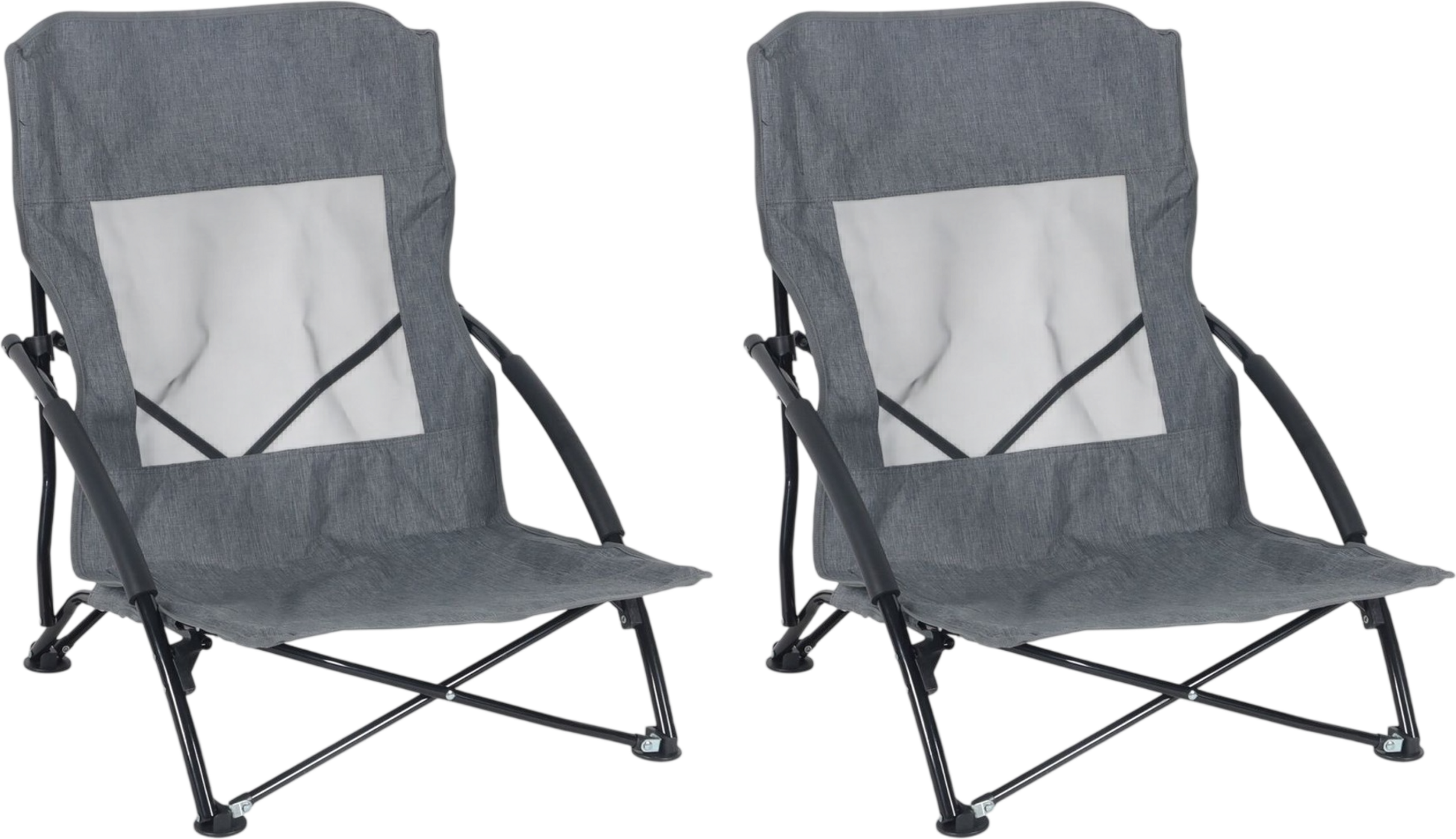 NORTHIX, Folding Beach Chairs, 2-pack High Back With Carry Bag