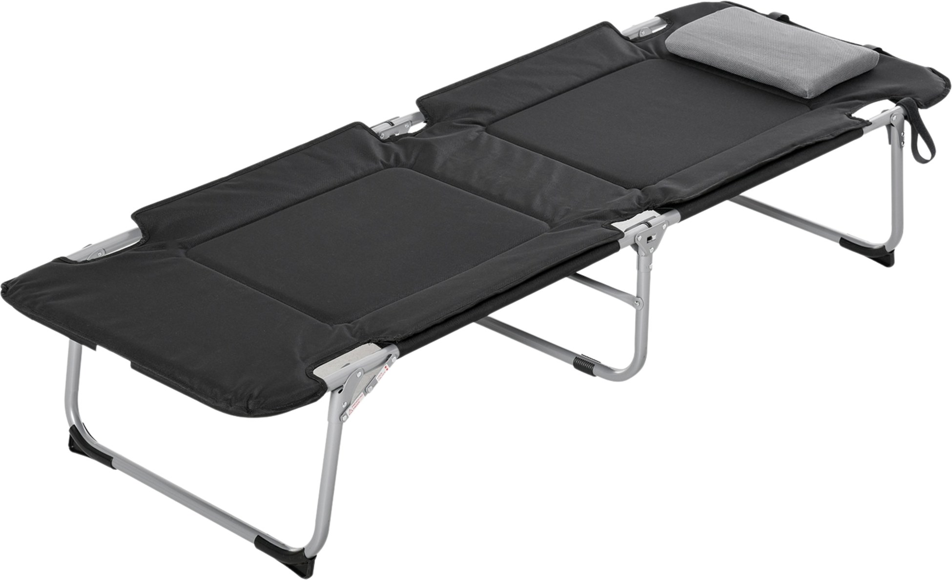 NORTHIX, Folding Camping Bed Camp Bed With Pillow, Lightweight  Portable, For Outdoor  Camping, Black+silve