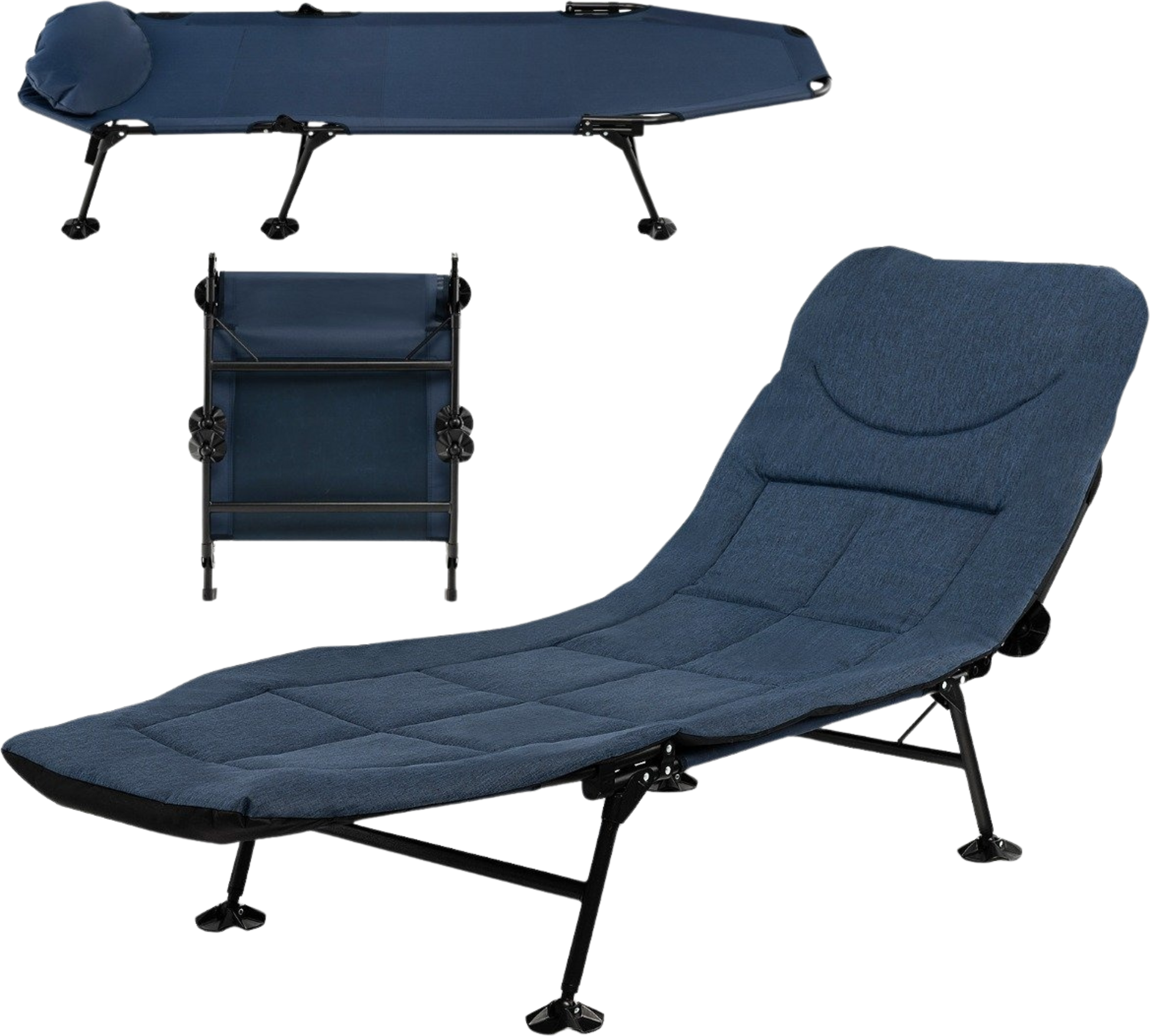 NORTHIX, Folding Camping Bed With Adjustable Backrest And Mattress