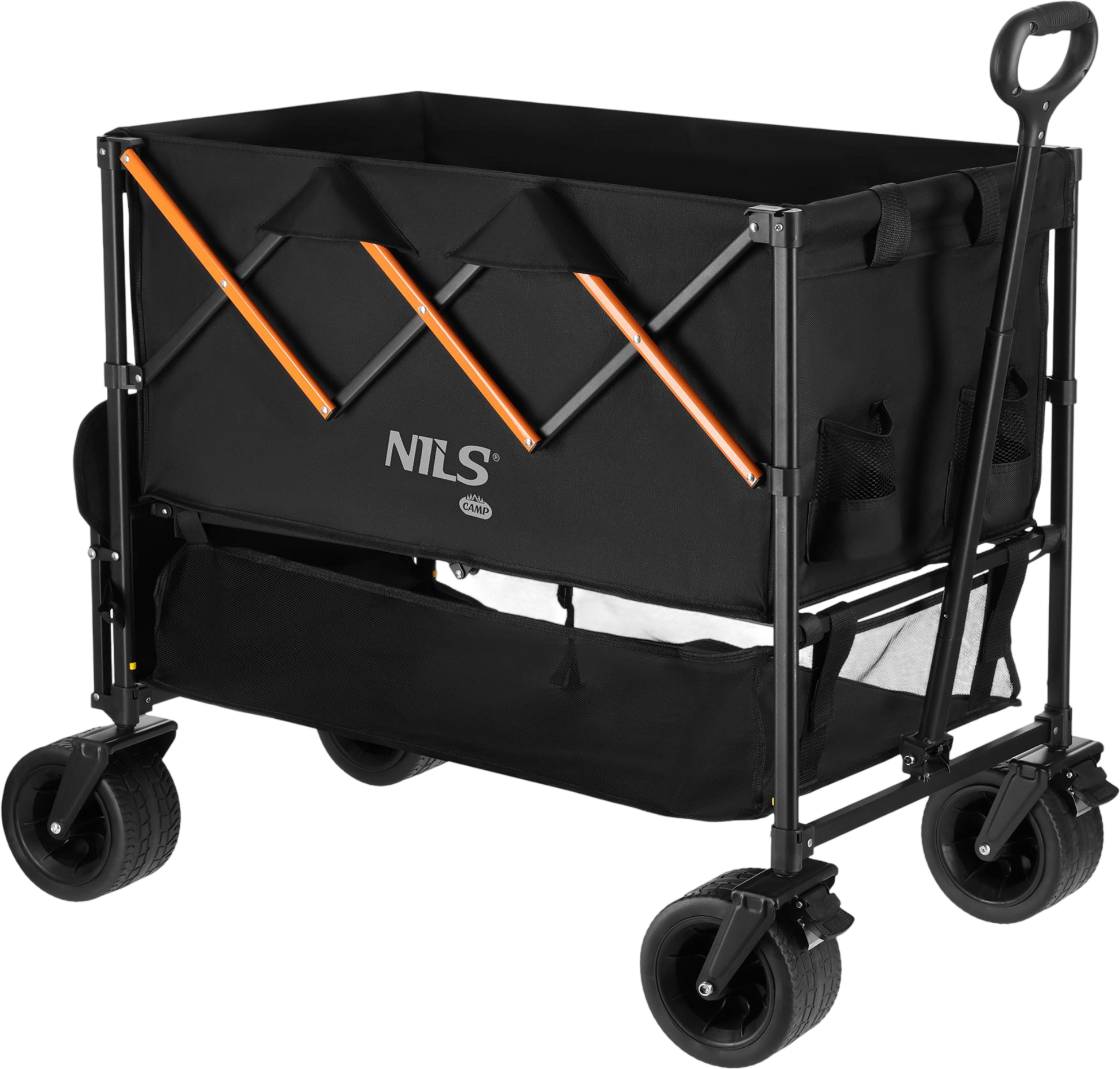 NORTHIX, Folding Camping Cart, 160l Capacity, Black-orange